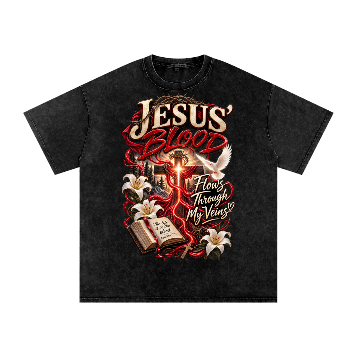 Snow Washed Oversized Cotton T-Shirt