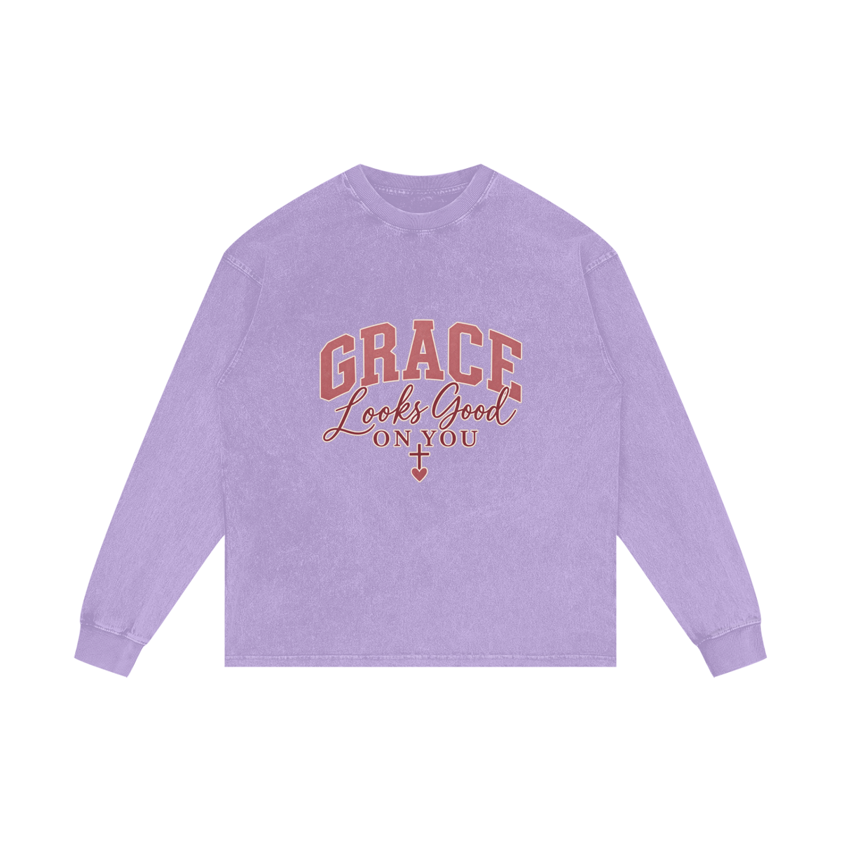 Acid Wash Oversize Long Sleeve T-Shirt Grace looks good on you