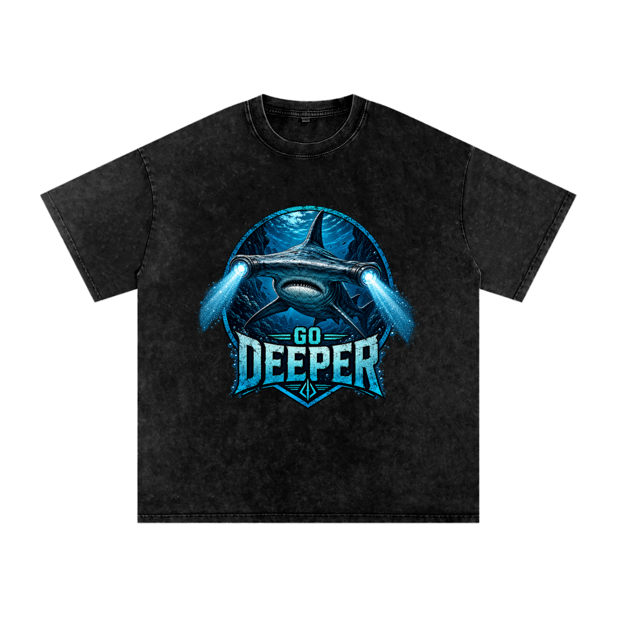 Snow Washed Oversized Cotton T-Shirt Go Deeper