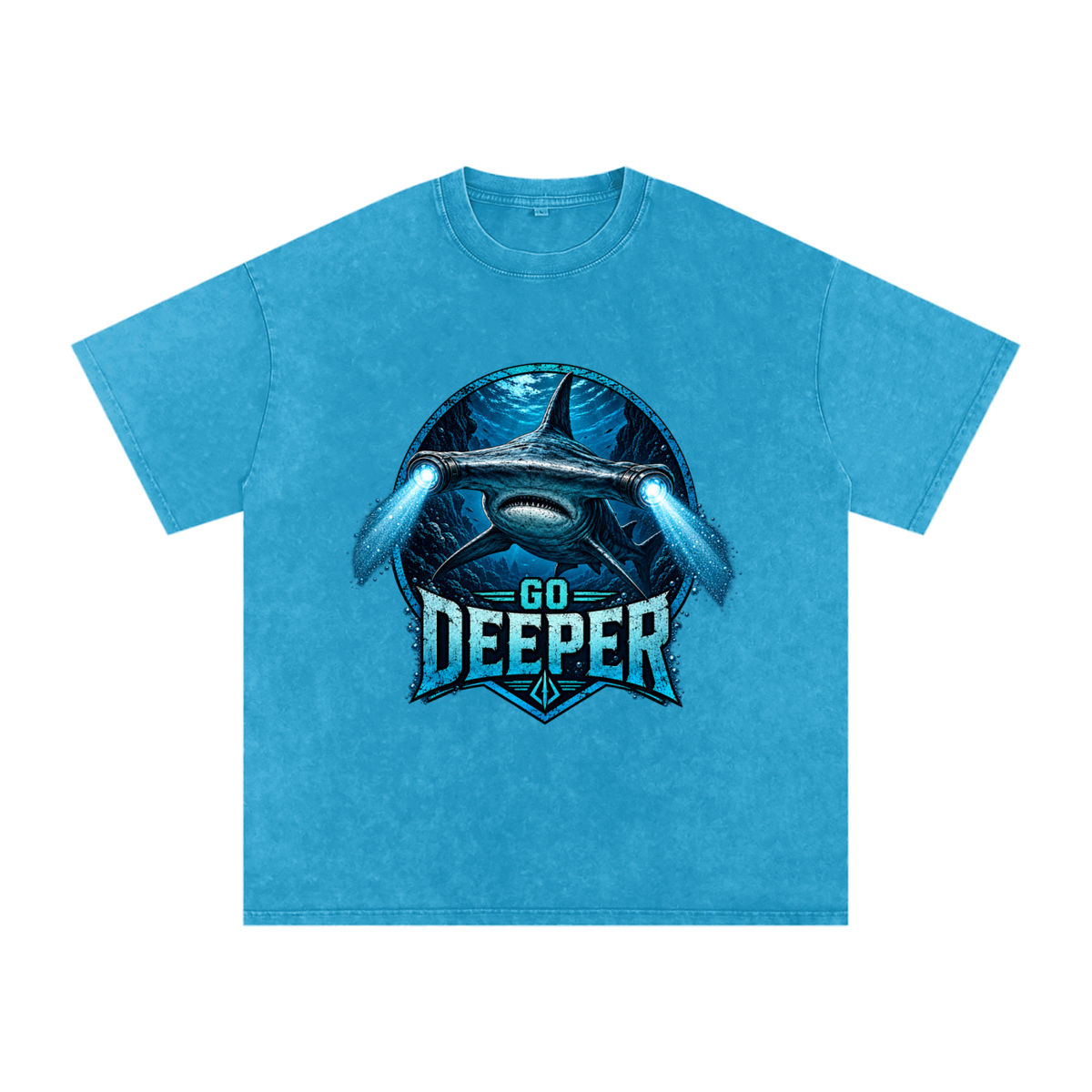 Snow Washed Oversized Cotton T-Shirt Go Deeper