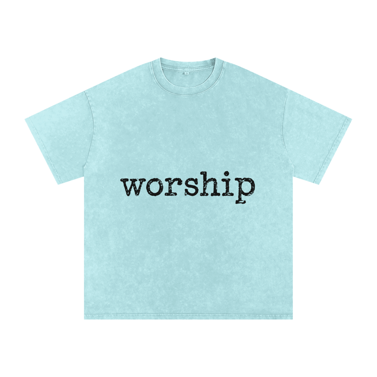 Snow Washed Oversized Cotton T-Shirt Worship