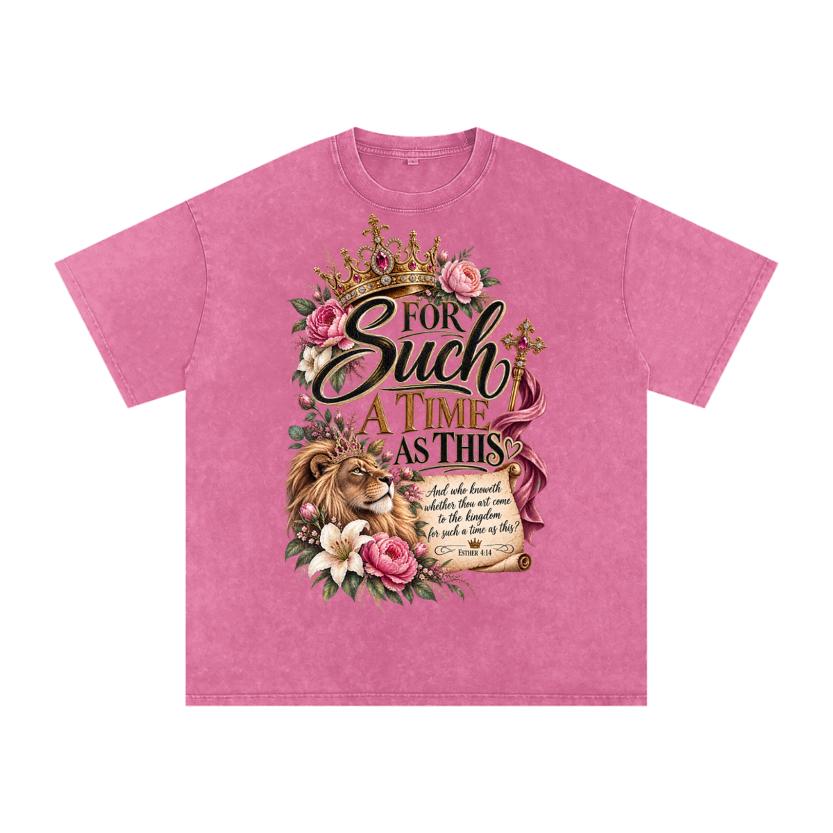 Snow Washed Oversized Cotton T-Shirt Esther 4:14