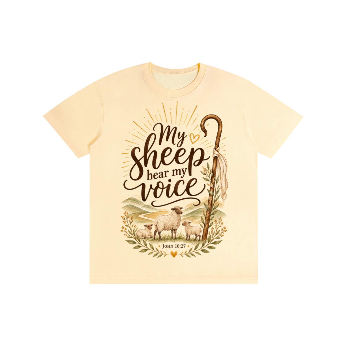 Pure Cotton Unisex T-Shirt my sheep hear my voice