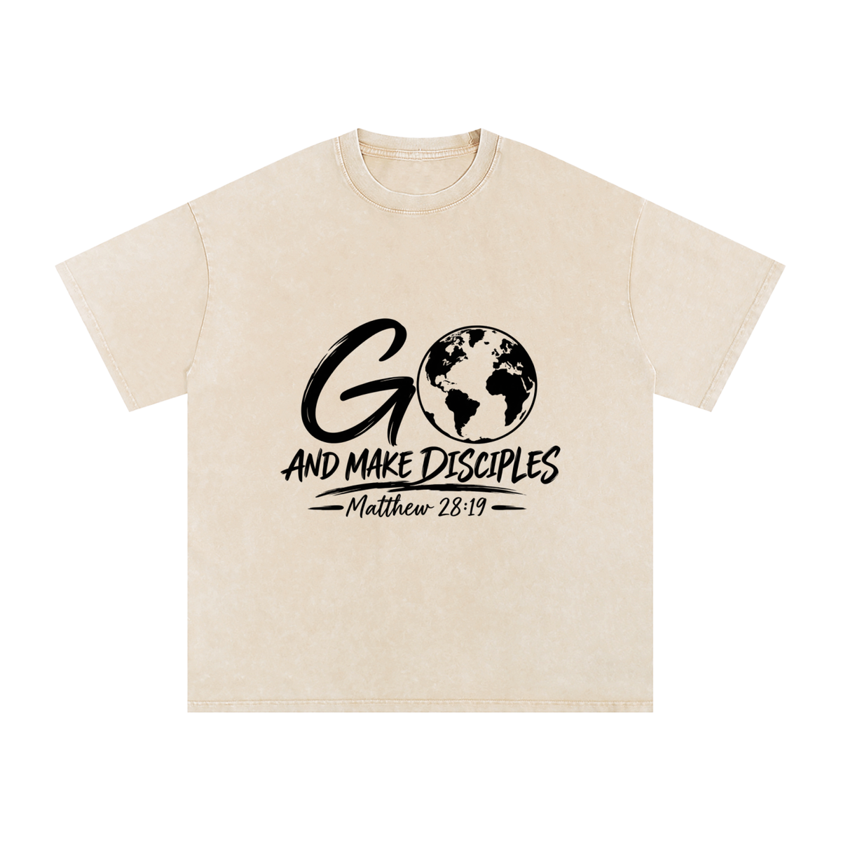 Snow Washed Oversized Cotton T-Shirt Go Make disciples