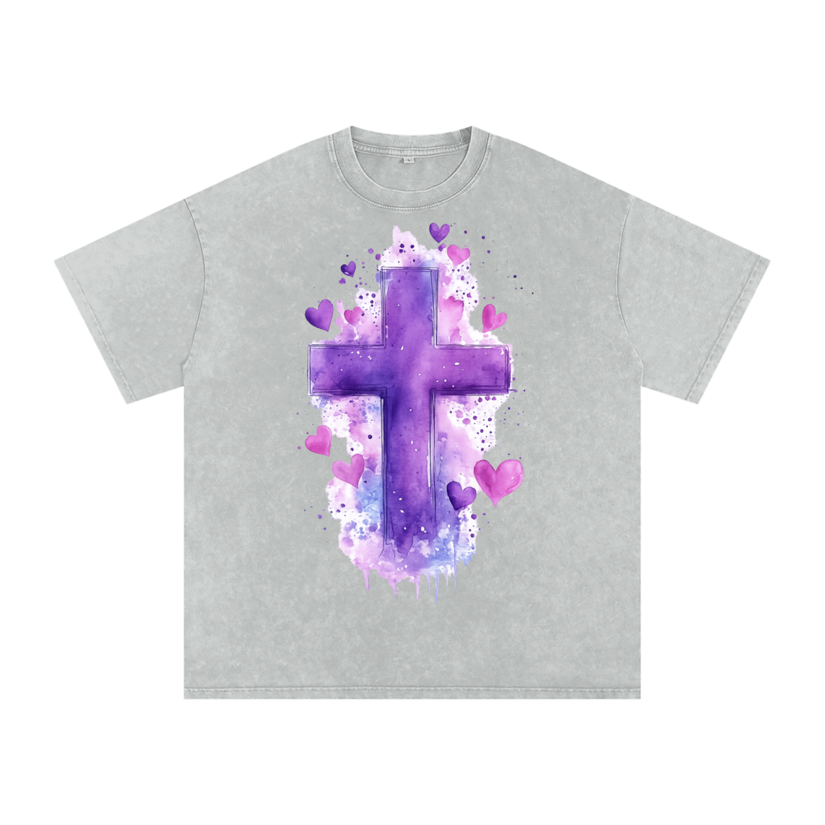 Snow Washed Oversized Cotton T-Shirt
