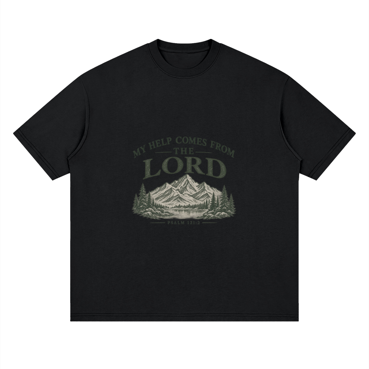 Streetwear Loose Drop Shoulder T-Shirt my help comes from the LORD