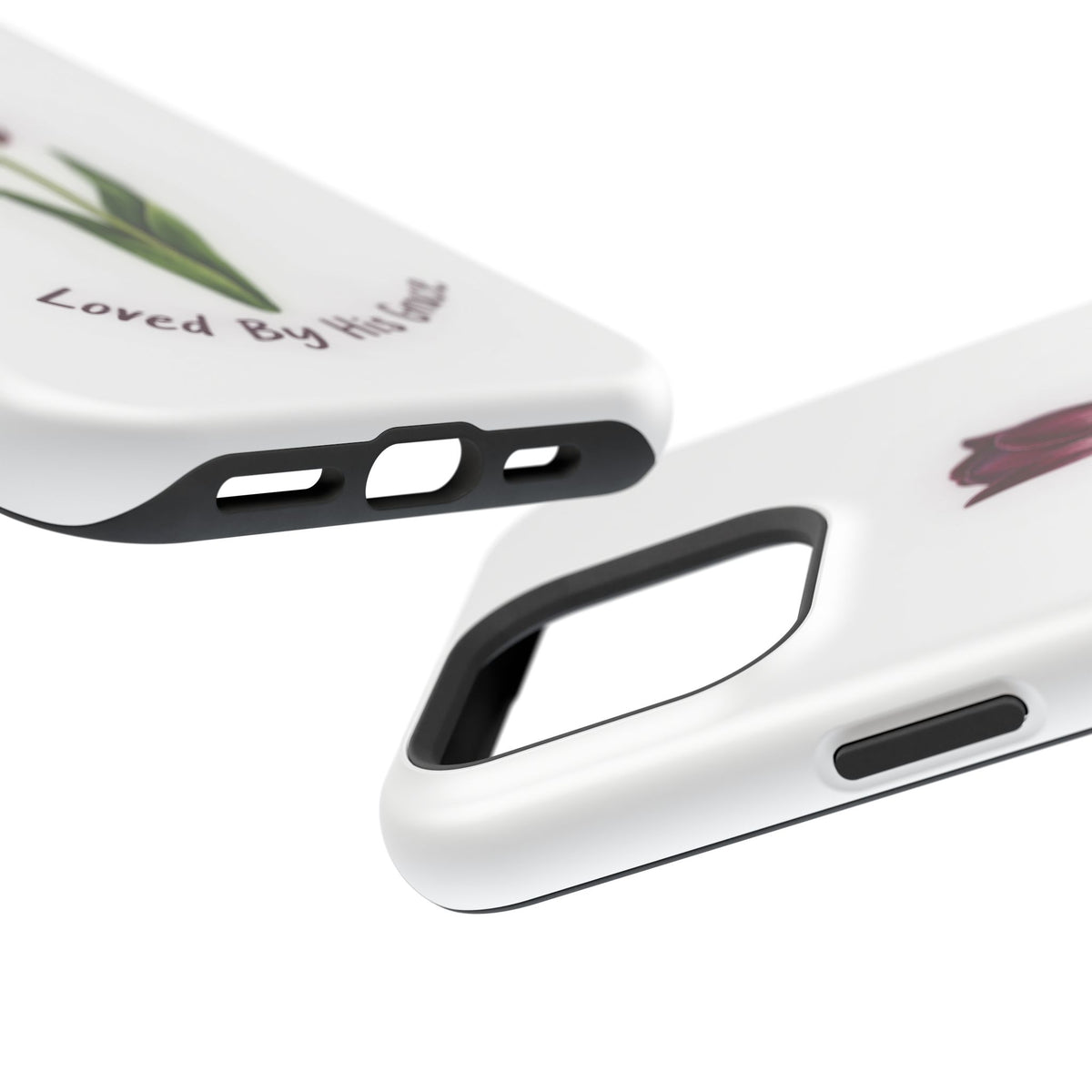 Impact-Resistant Phone Case — “Loved By His Grace” Tulip Design