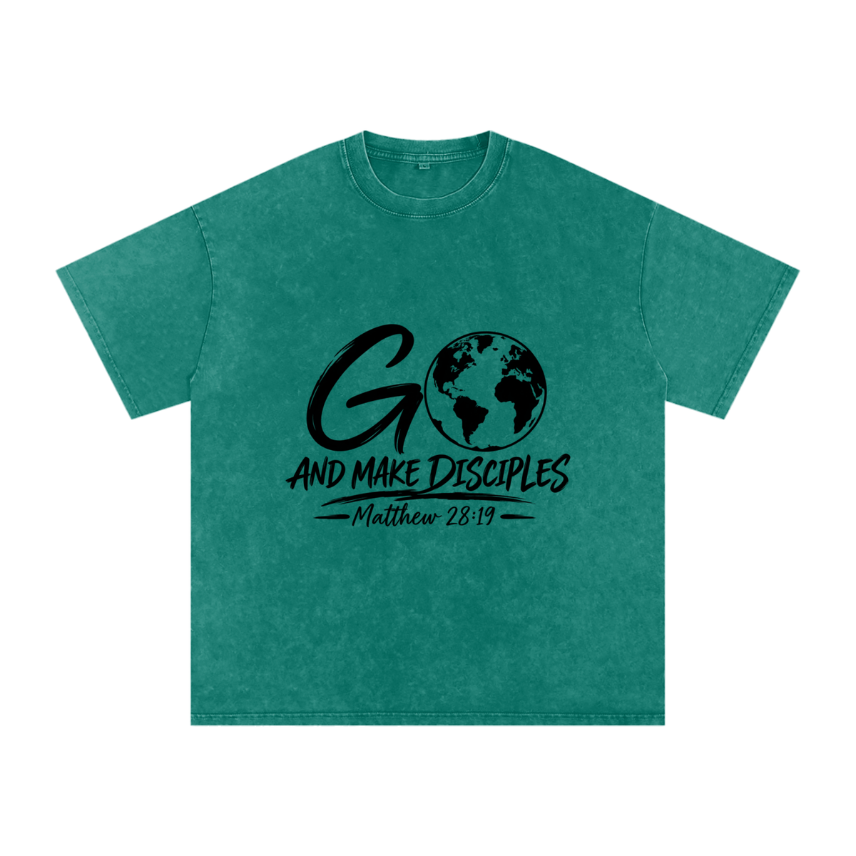 Snow Washed Oversized Cotton T-Shirt Go Make disciples