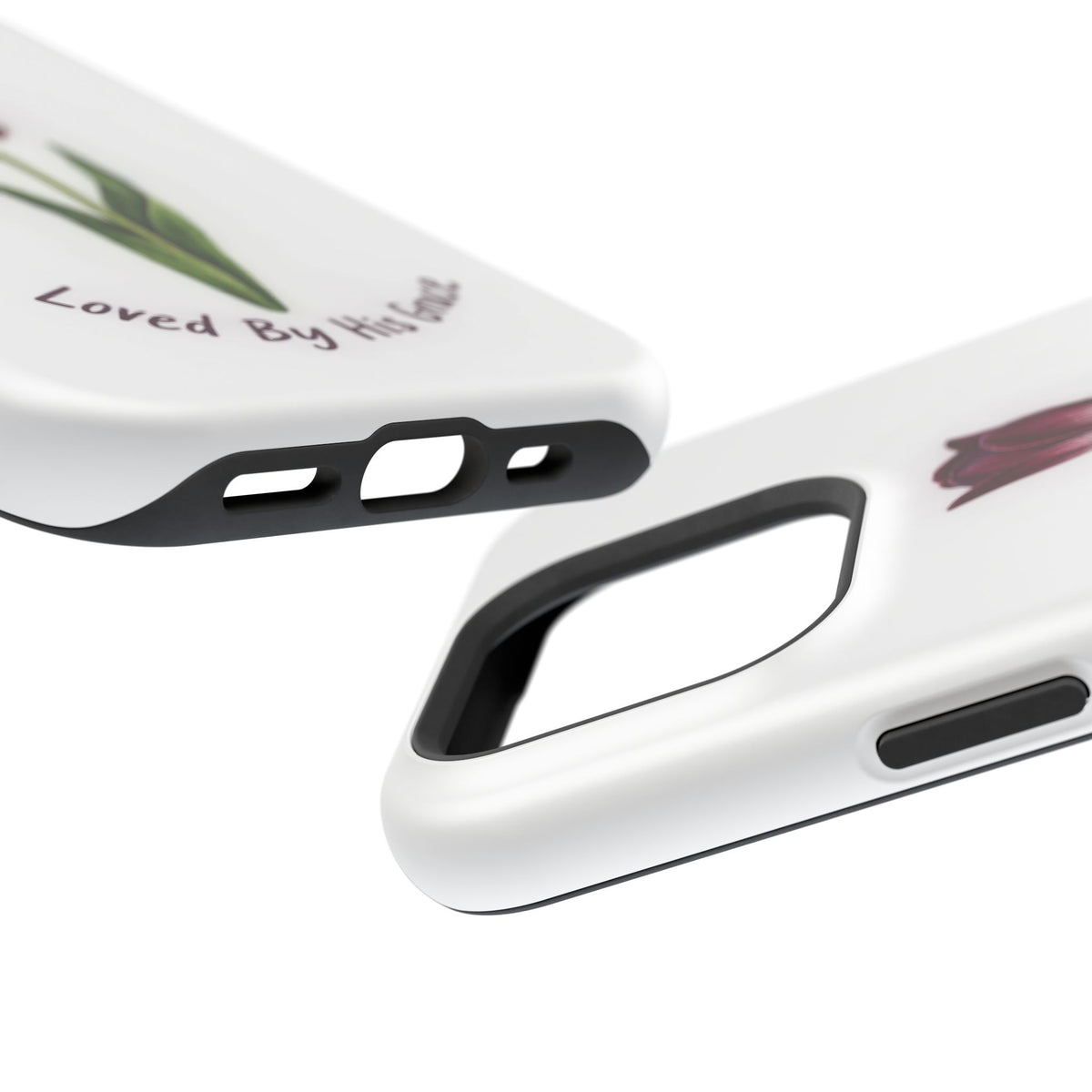 Impact-Resistant Phone Case — “Loved By His Grace” Tulip Design