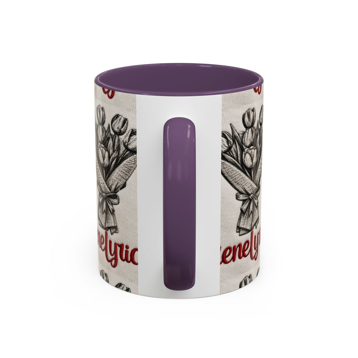 IreneLyrical Floral Accent Coffee Mug – Tulip Bouquet Design (11/15 oz)