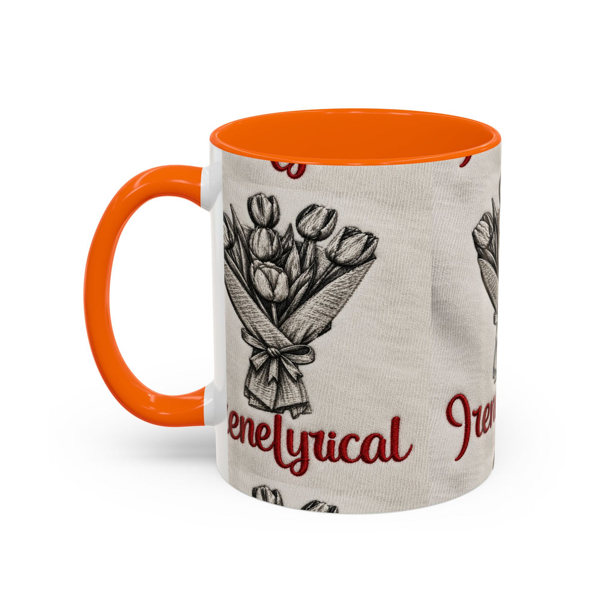 IreneLyrical Floral Accent Coffee Mug – Tulip Bouquet Design (11/15 oz)