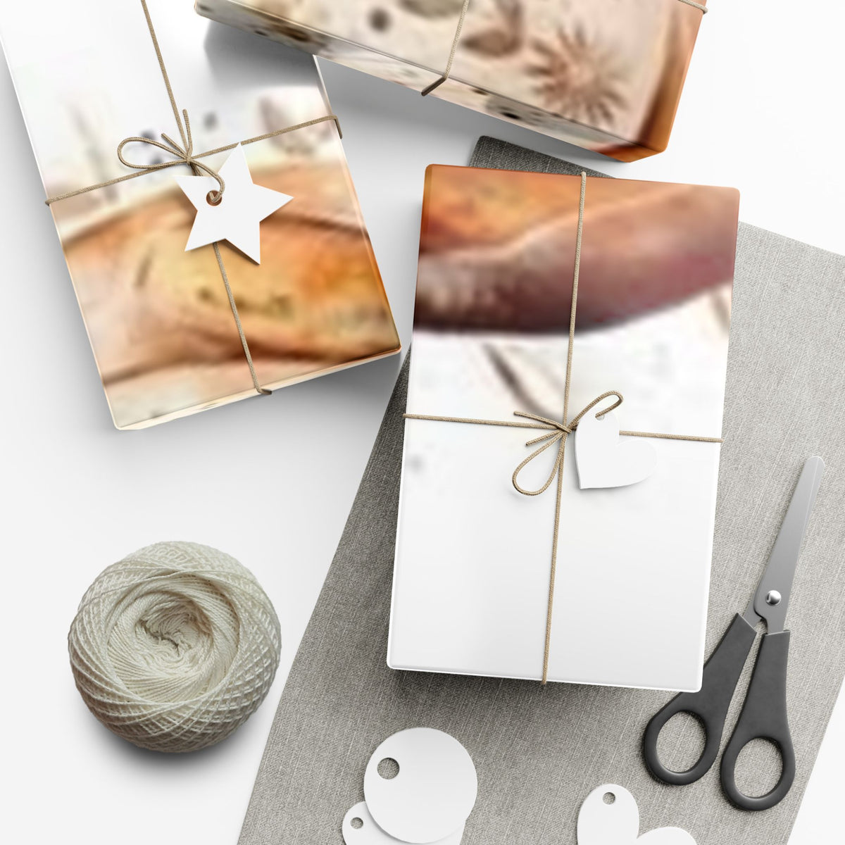 Botanical Cookie Pattern Gift Wrap — Neutral Baked Goods Wrapping Paper for Bakers & Food Lovers
