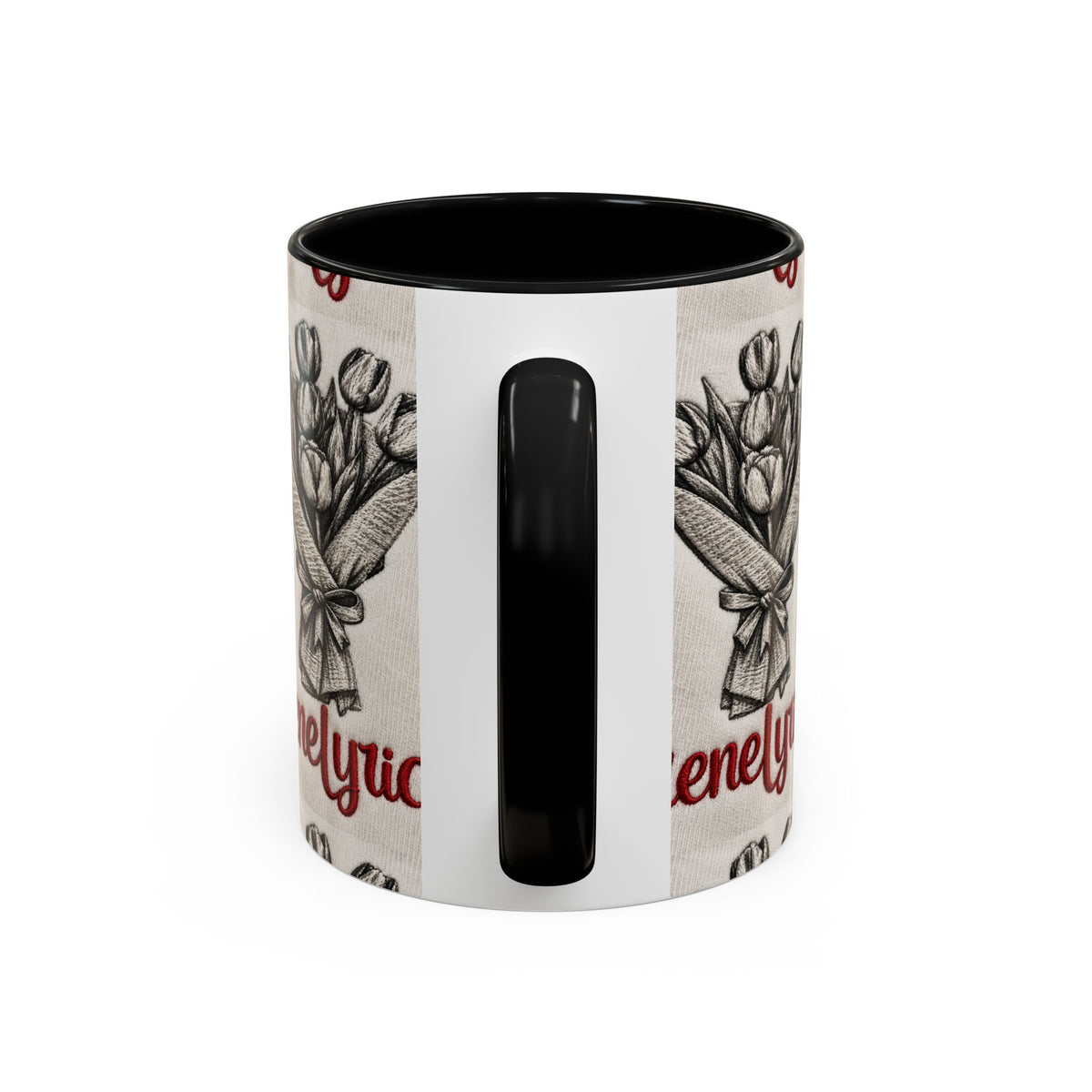 IreneLyrical Floral Accent Coffee Mug – Tulip Bouquet Design (11/15 oz)
