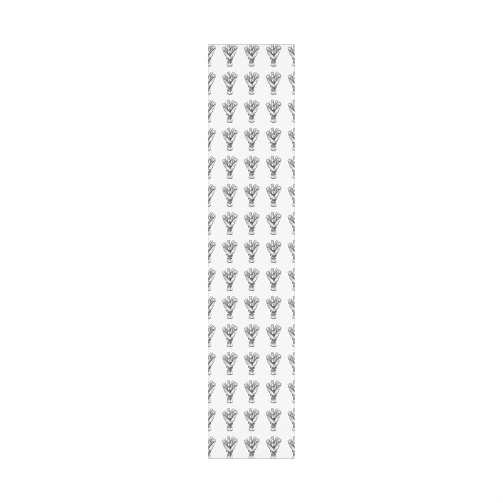 Bouquet Sketch Gift Wrap — Black & White Floral Wrapping Paper