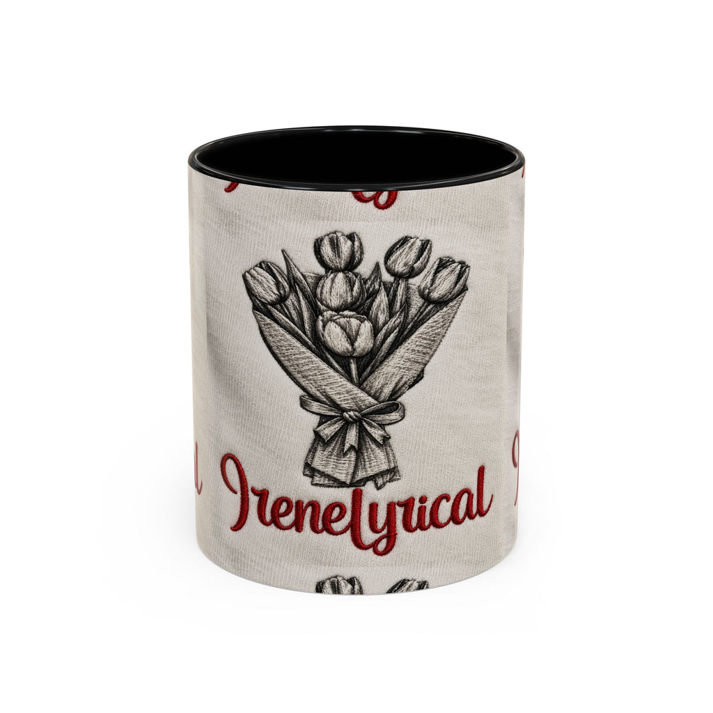 IreneLyrical Floral Accent Coffee Mug – Tulip Bouquet Design (11/15 oz)