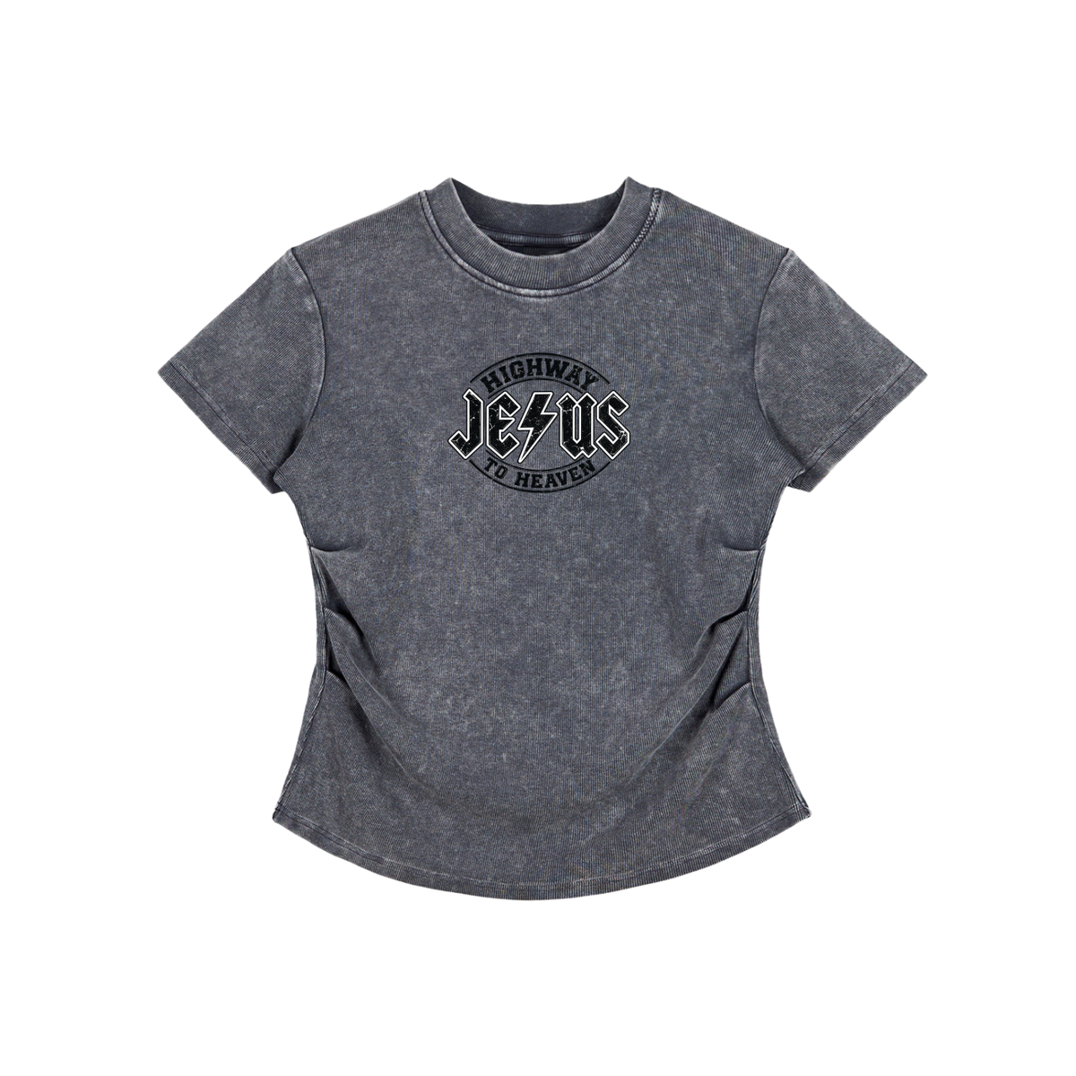 Vintage Washed Bodycon Cotton T-Shirt