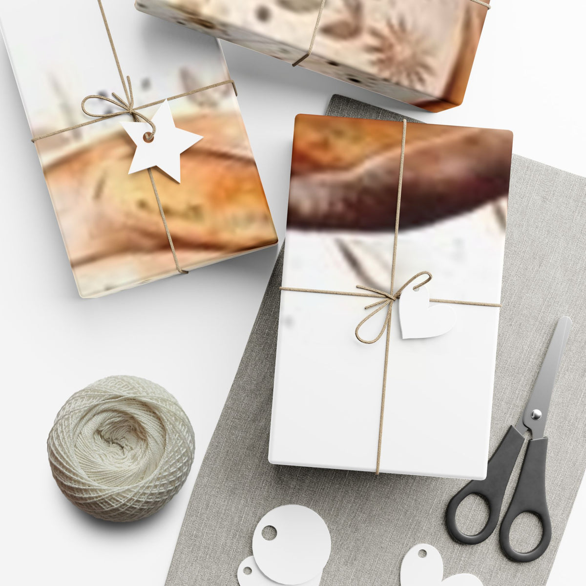 Botanical Cookie Pattern Gift Wrap — Neutral Baked Goods Wrapping Paper for Bakers & Food Lovers