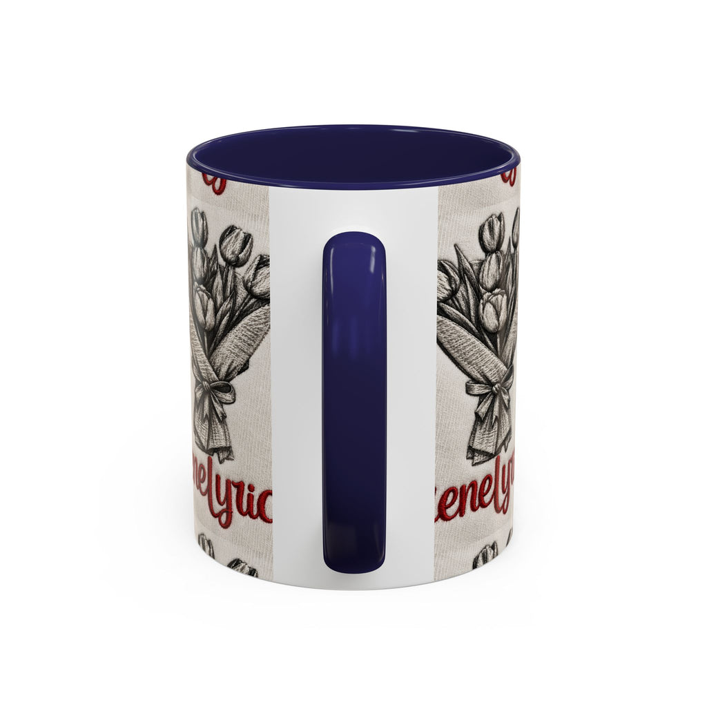 IreneLyrical Floral Accent Coffee Mug – Tulip Bouquet Design (11/15 oz)