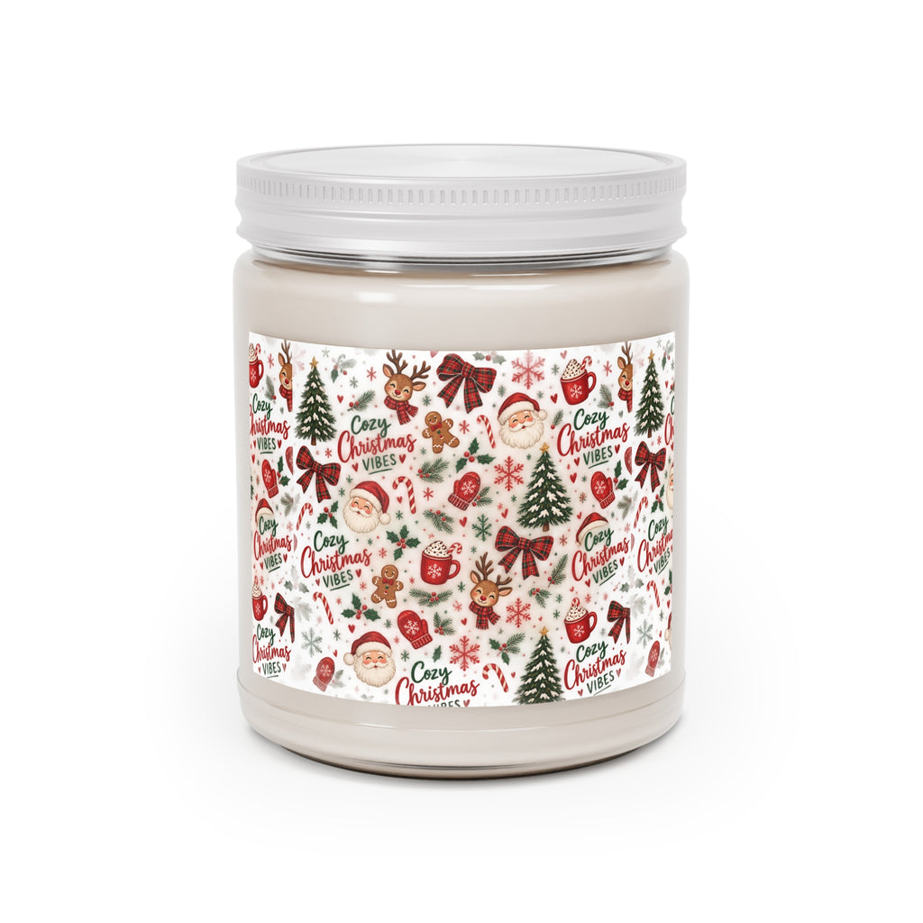 Christmas Cozy Soy Candle — 9oz Scented Jar ("Cozy Christmas Wishes")