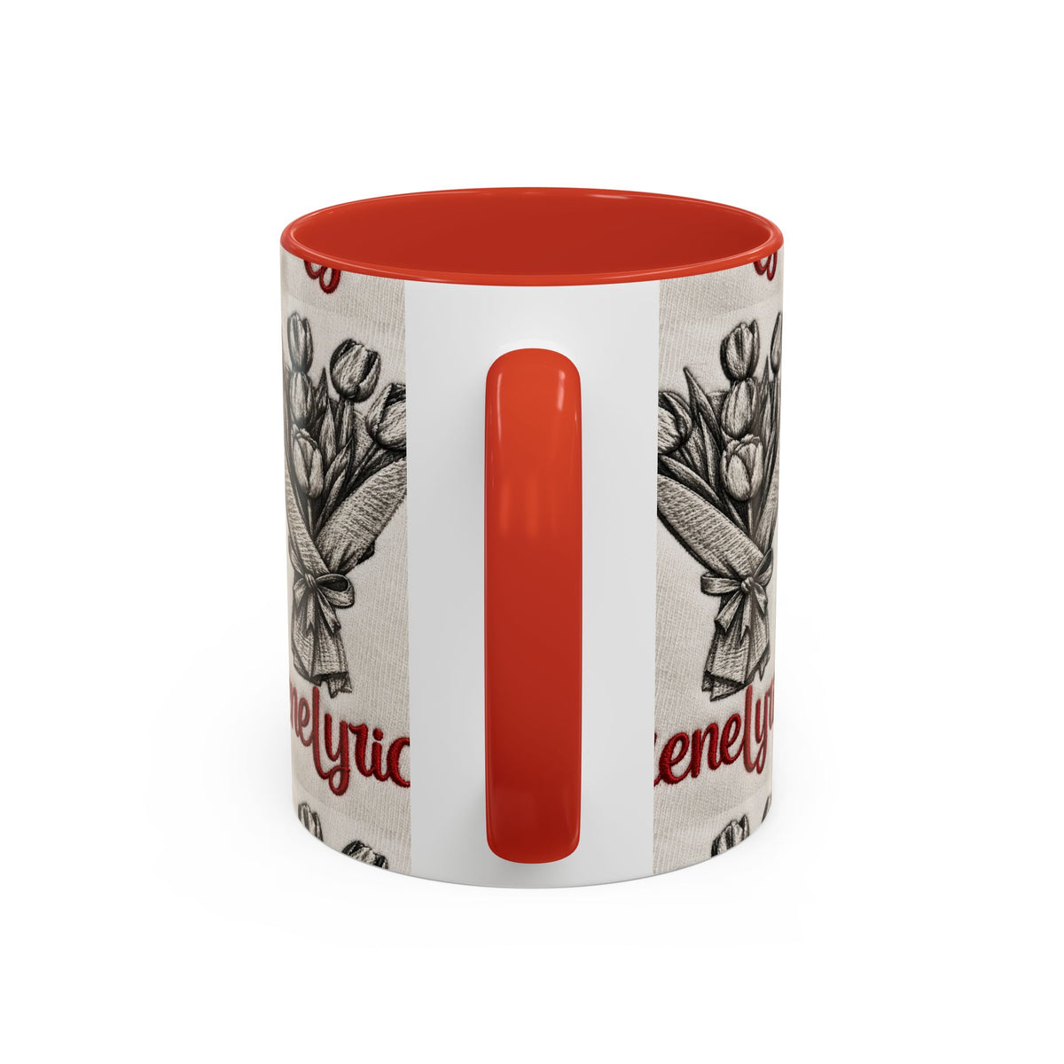 IreneLyrical Floral Accent Coffee Mug – Tulip Bouquet Design (11/15 oz)