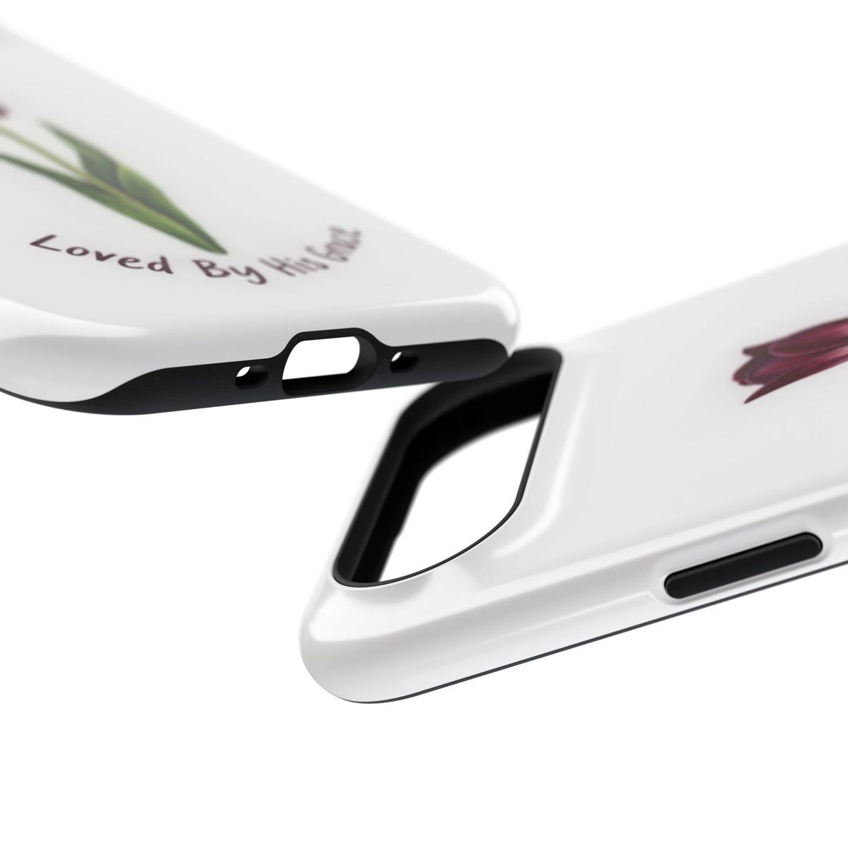 Impact-Resistant Phone Case — “Loved By His Grace” Tulip Design
