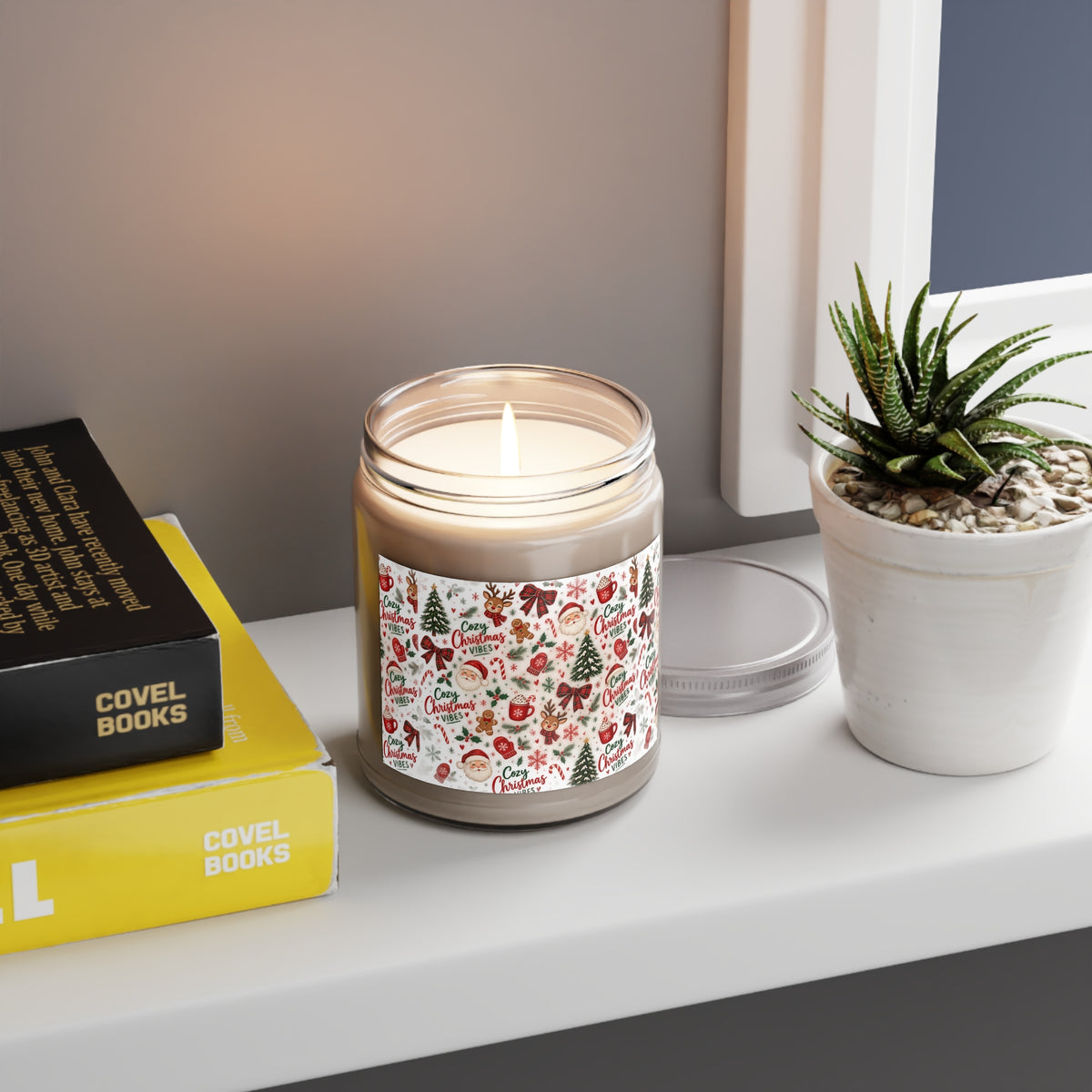 Christmas Cozy Soy Candle — 9oz Scented Jar ("Cozy Christmas Wishes")