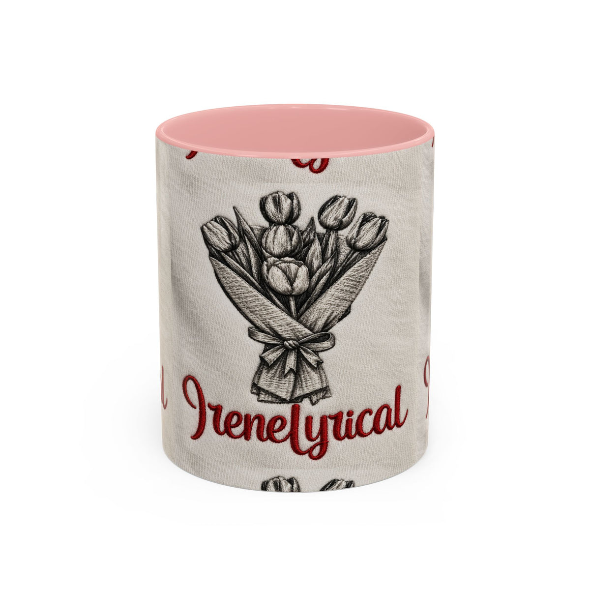 IreneLyrical Floral Accent Coffee Mug – Tulip Bouquet Design (11/15 oz)