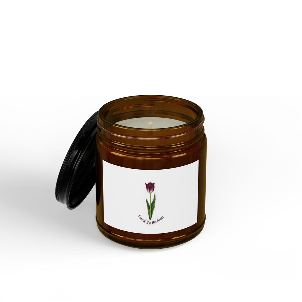 Soy Jar Candle — Tulip Scented Soy Candle with Black Lid (4oz & 9oz)
