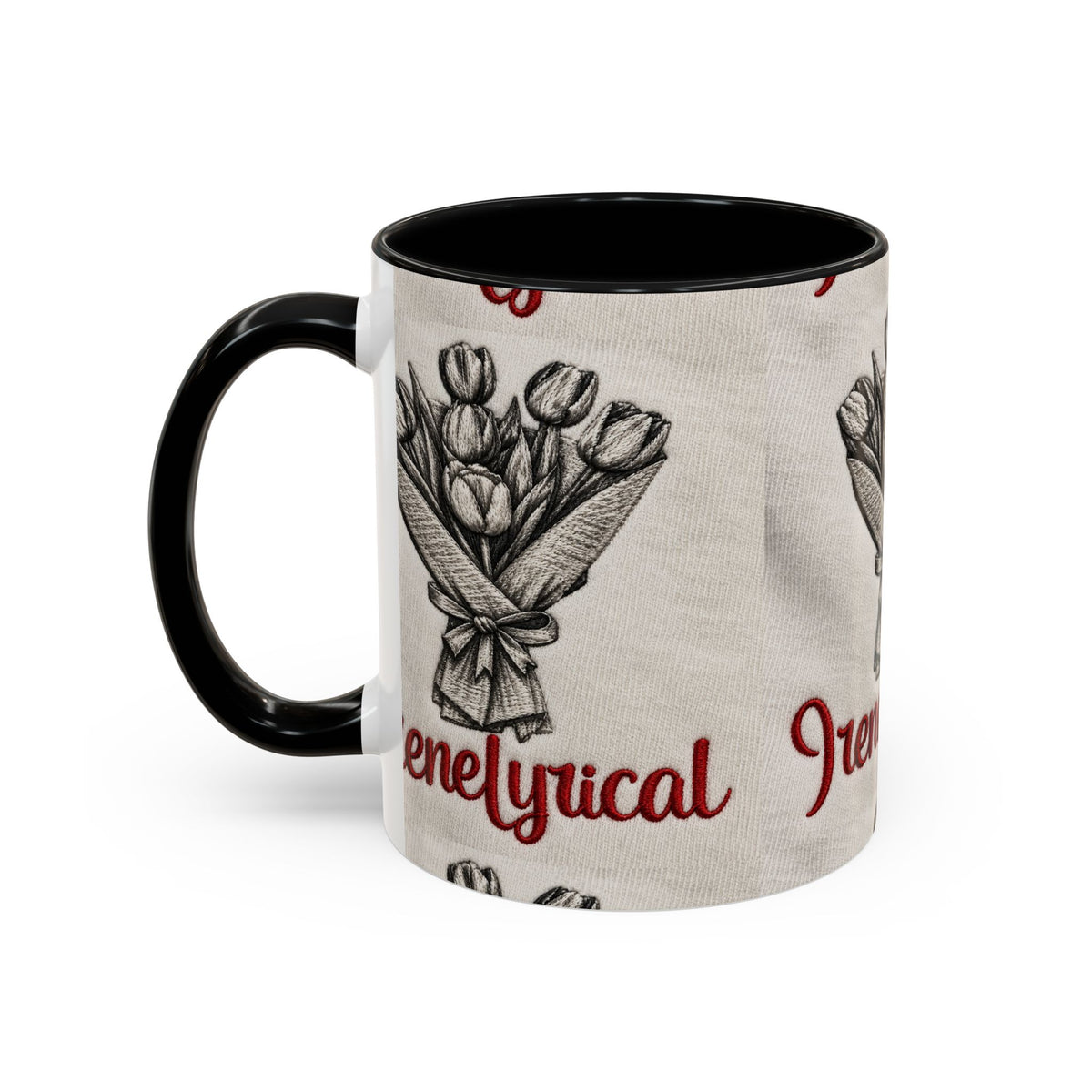 IreneLyrical Floral Accent Coffee Mug – Tulip Bouquet Design (11/15 oz)