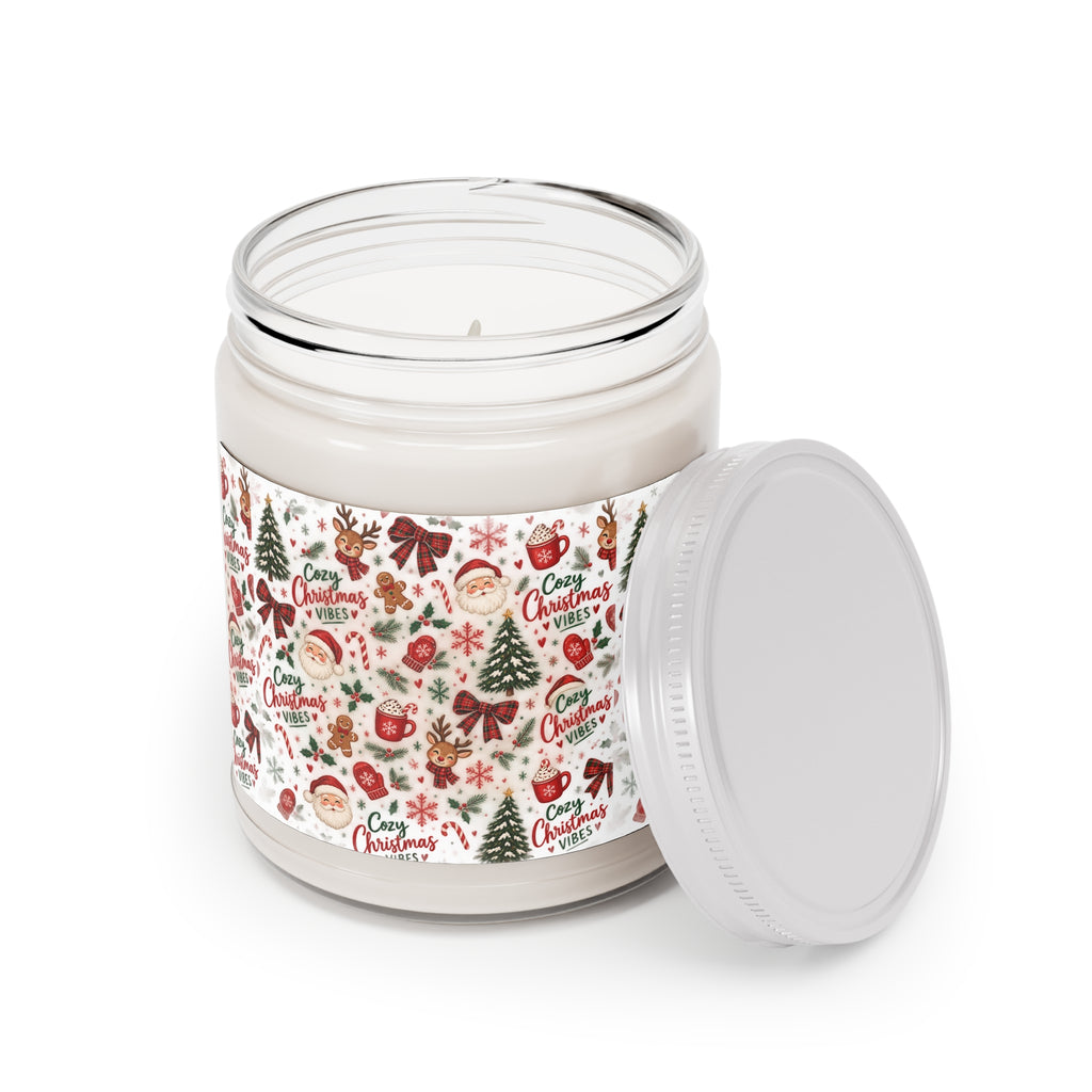 Christmas Cozy Soy Candle — 9oz Scented Jar ("Cozy Christmas Wishes")