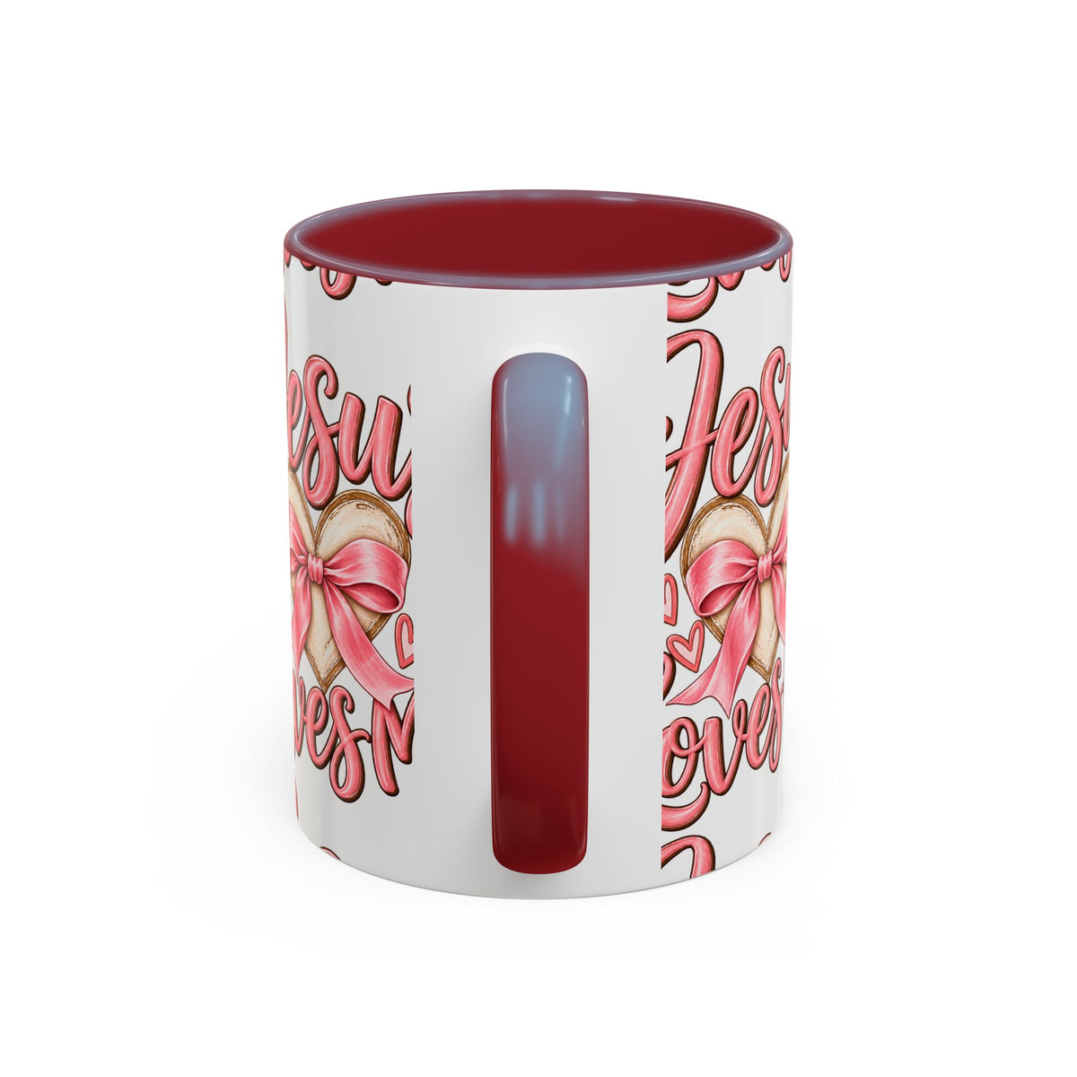 Jesus Loves Me Pink Heart Accent Coffee Mug – Christian Valentine Gift (11/15oz)