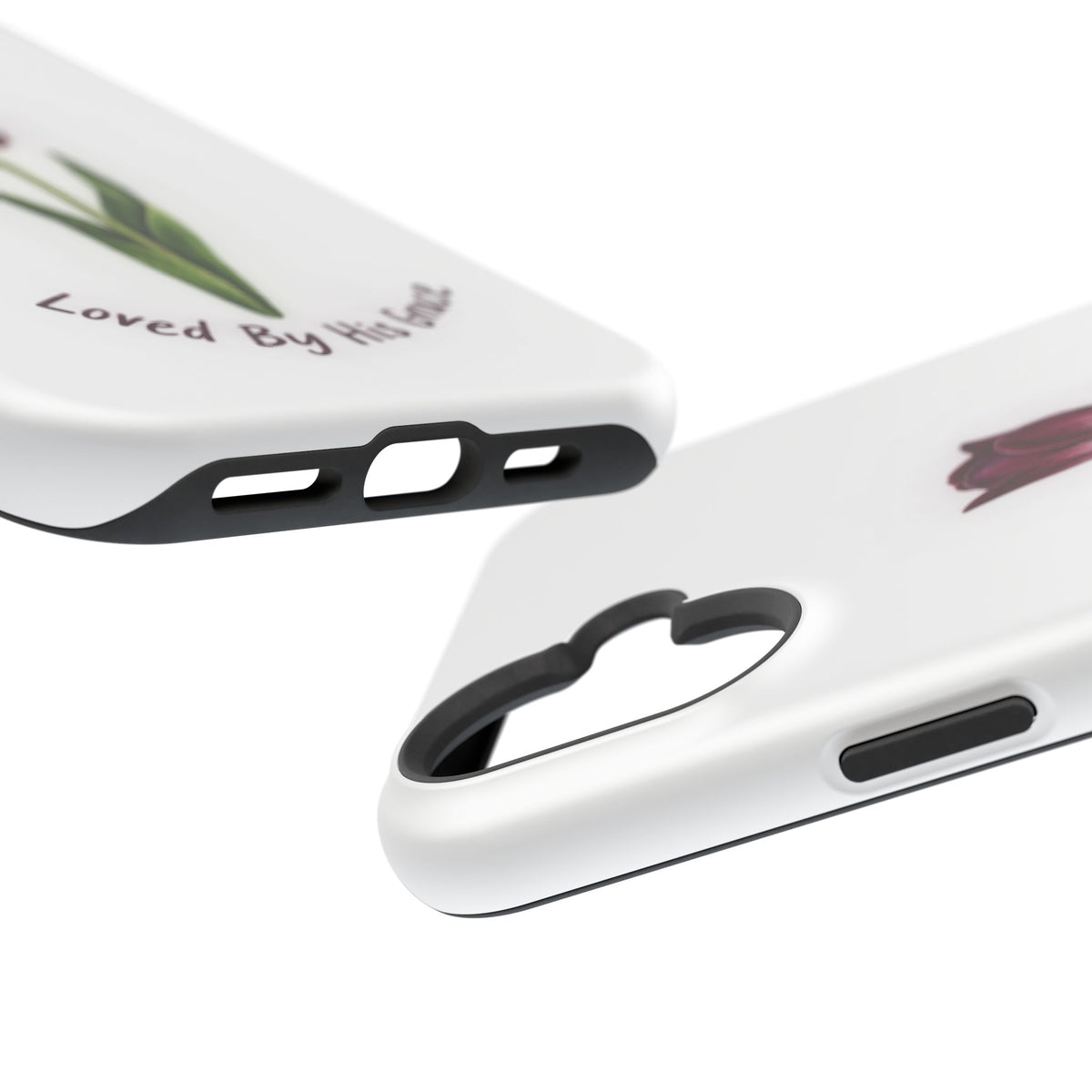 Impact-Resistant Phone Case — “Loved By His Grace” Tulip Design