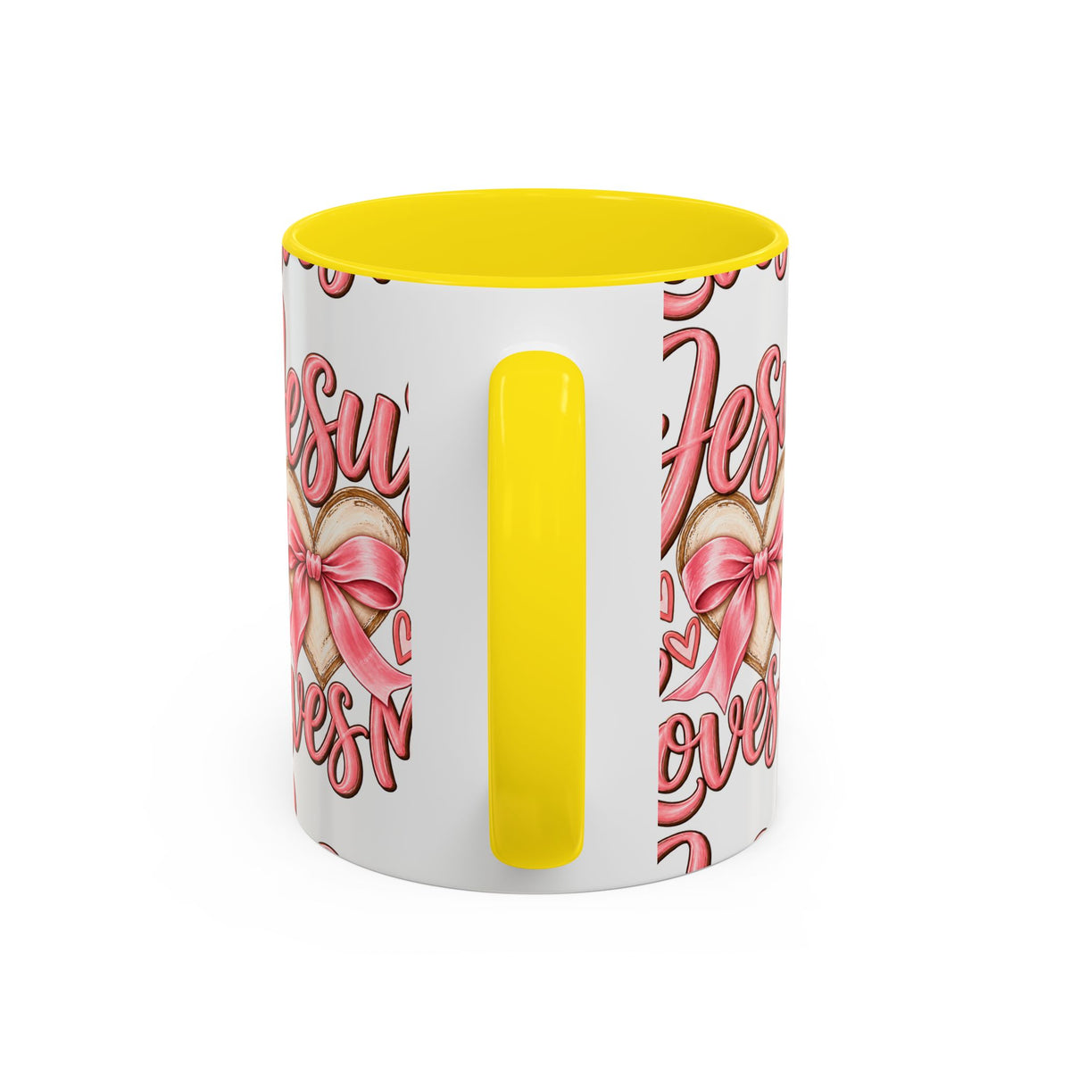 Jesus Loves Me Pink Heart Accent Coffee Mug – Christian Valentine Gift (11/15oz)
