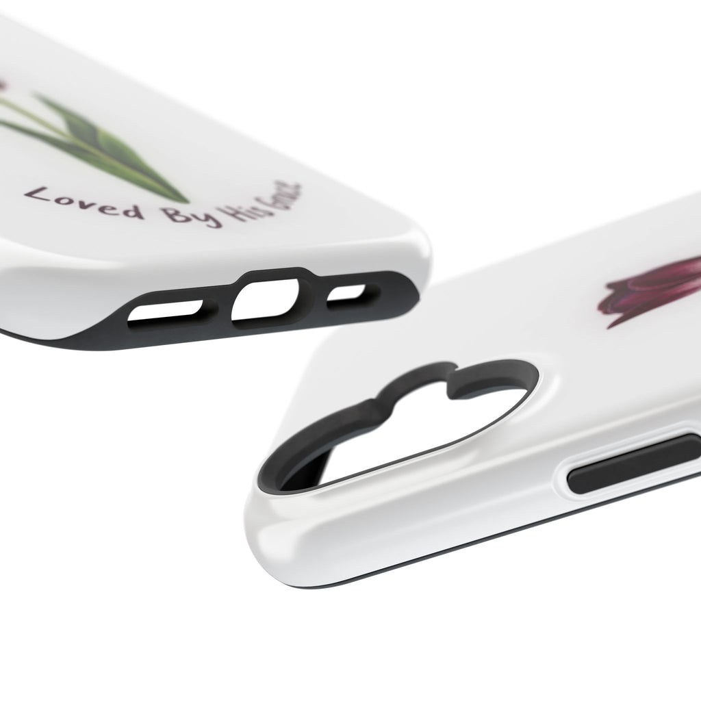 Impact-Resistant Phone Case — “Loved By His Grace” Tulip Design