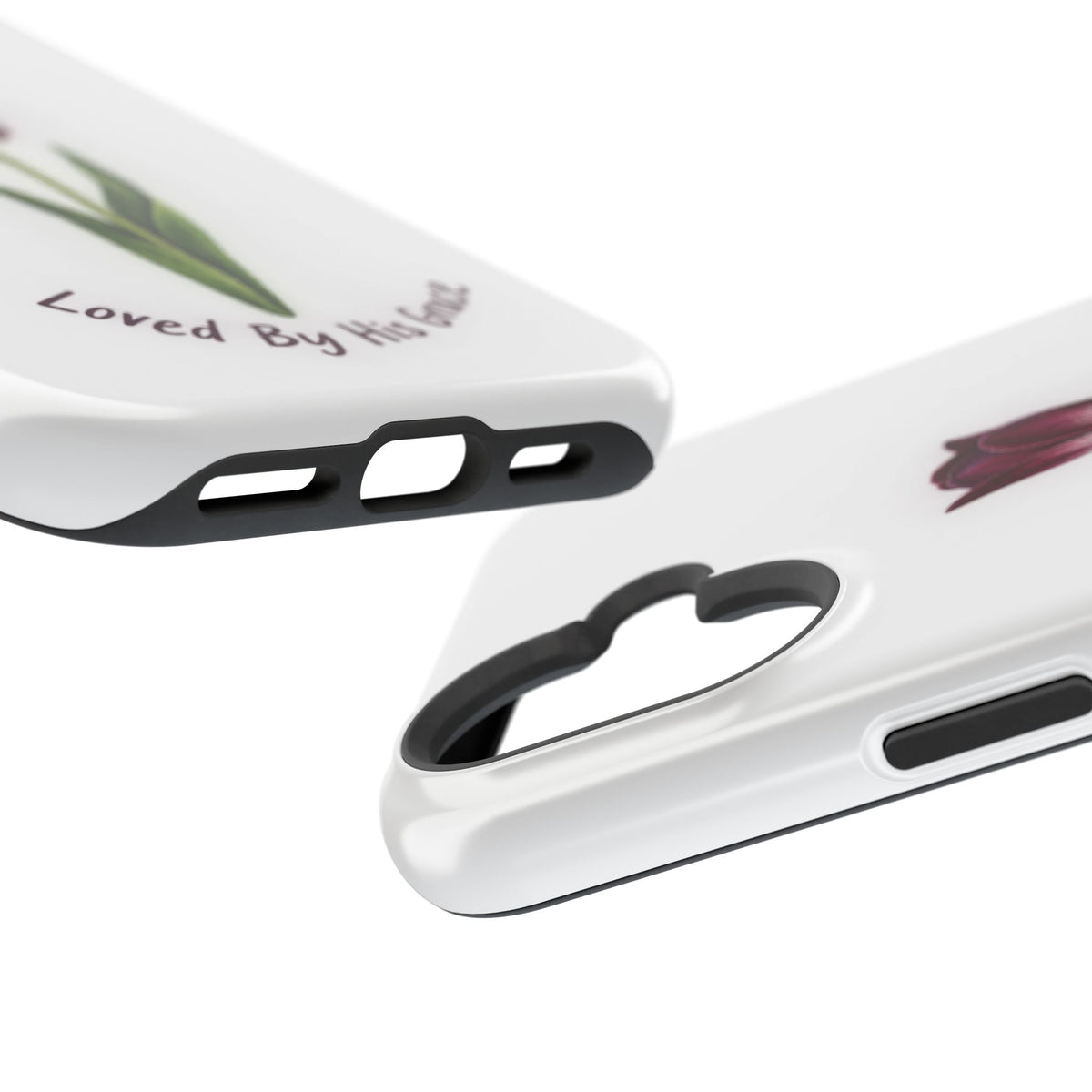Impact-Resistant Phone Case — “Loved By His Grace” Tulip Design
