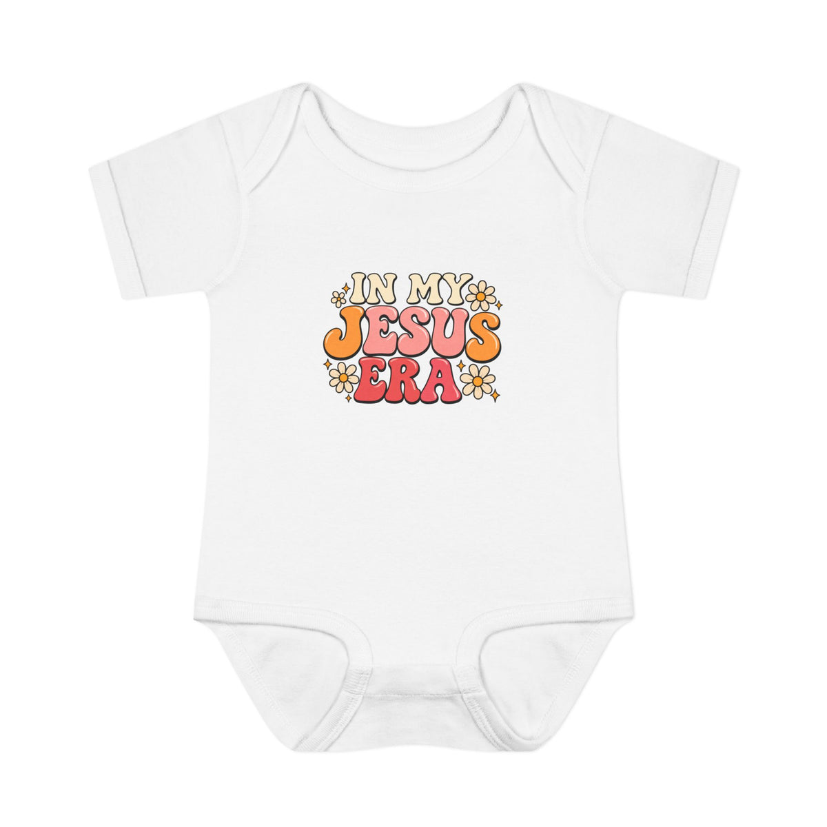 Infant Bodysuit — "In My Jesus Era" Retro Floral Baby Onesie