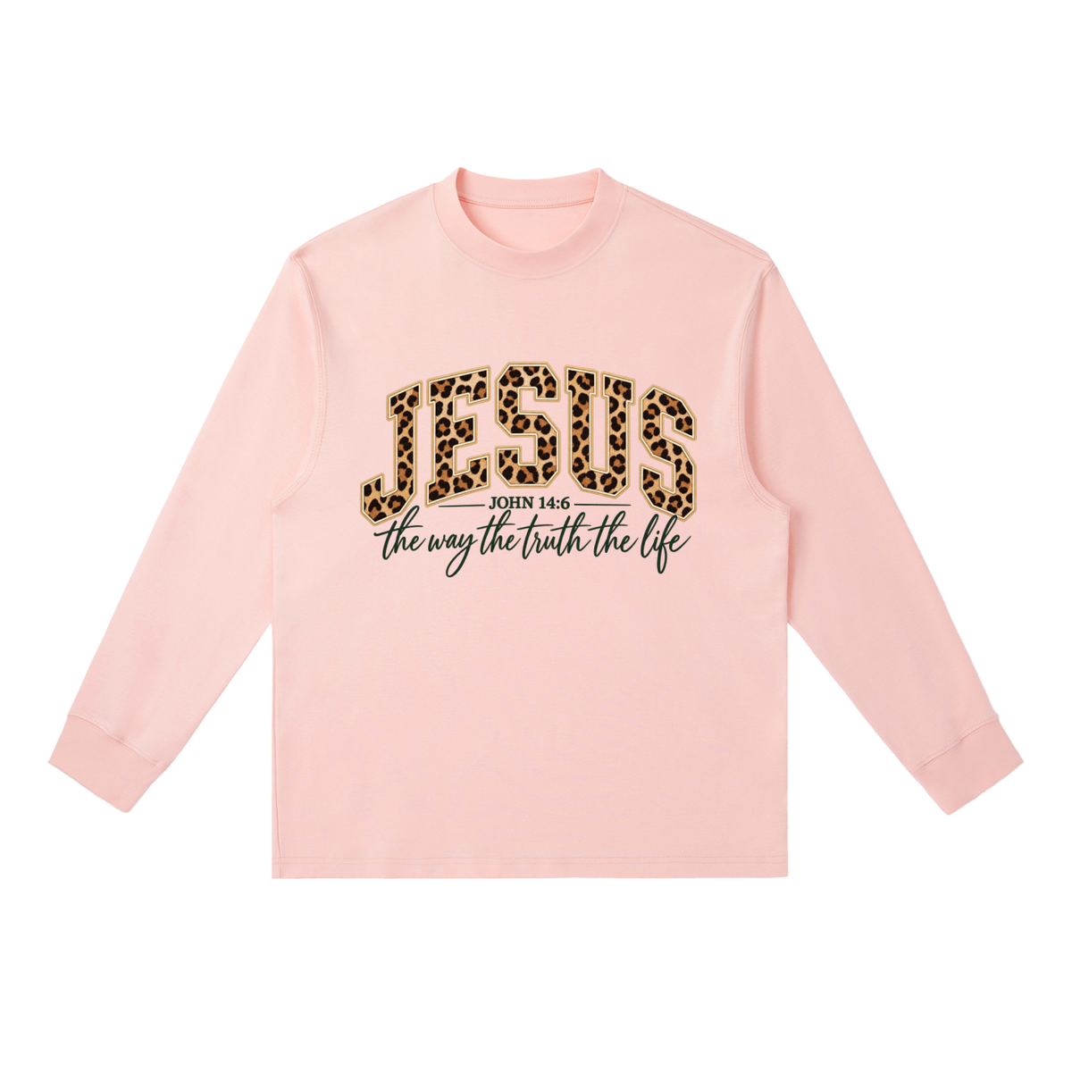 Essential Crewneck Long-Sleeve T-Shirt Jesus is the way,truth,life