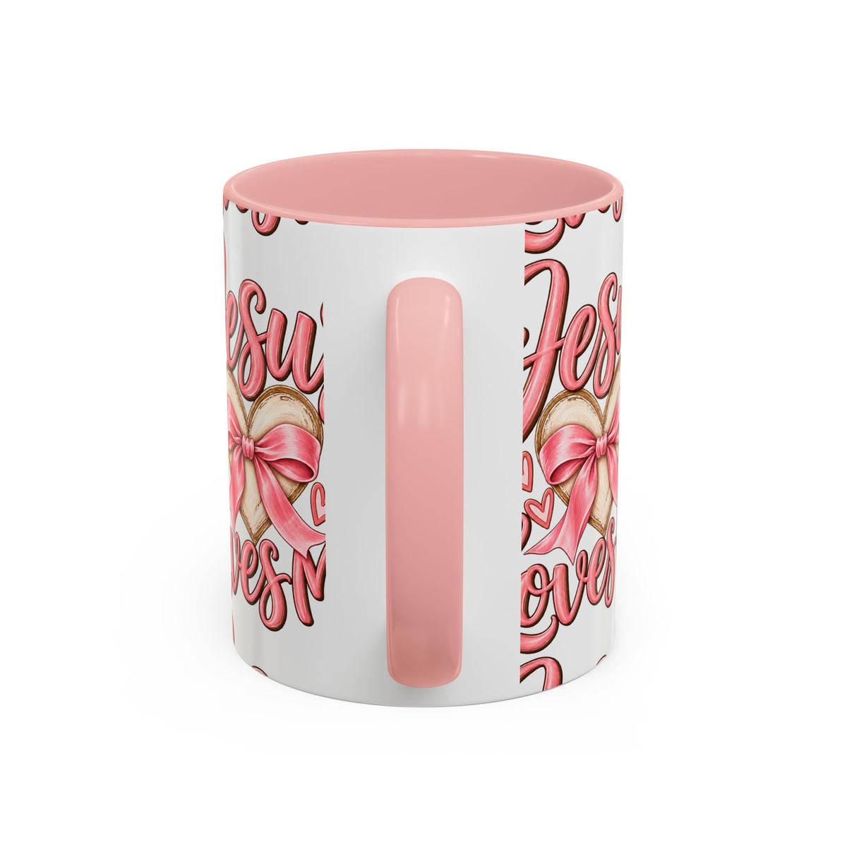 Jesus Loves Me Pink Heart Accent Coffee Mug – Christian Valentine Gift (11/15oz)