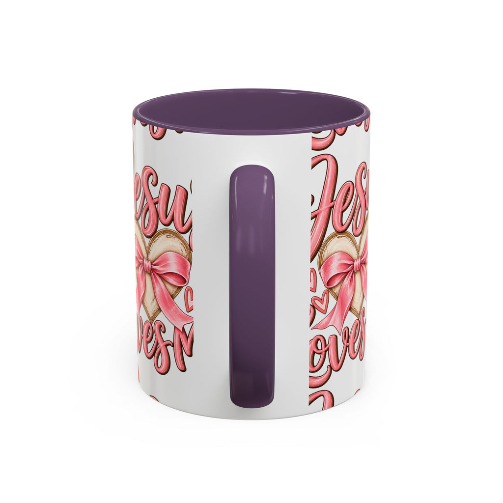 Jesus Loves Me Pink Heart Accent Coffee Mug – Christian Valentine Gift (11/15oz)