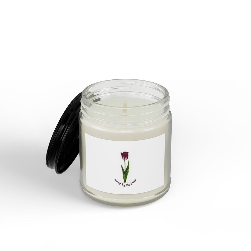 Soy Jar Candle — Tulip Scented Soy Candle with Black Lid (4oz & 9oz)