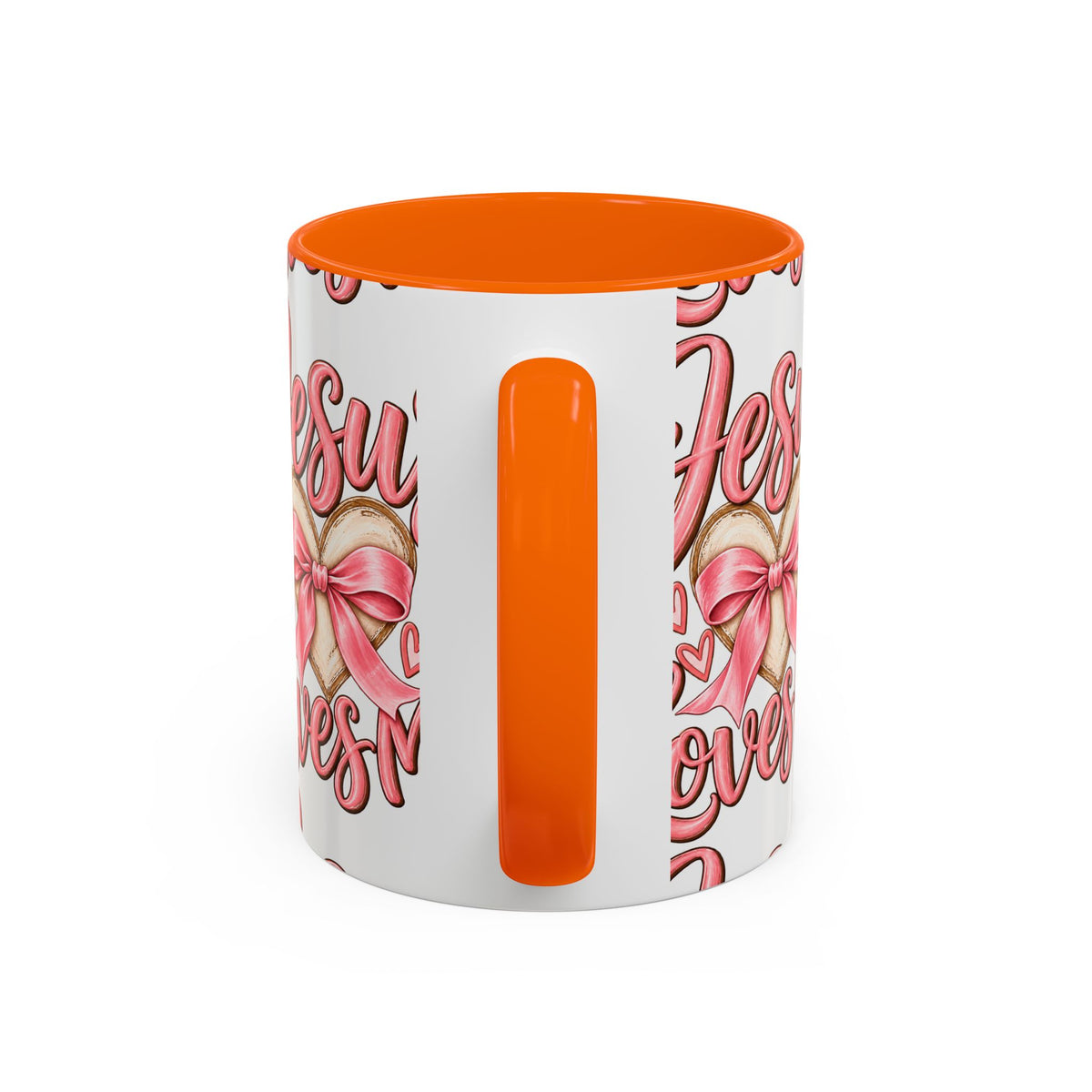 Jesus Loves Me Pink Heart Accent Coffee Mug – Christian Valentine Gift (11/15oz)