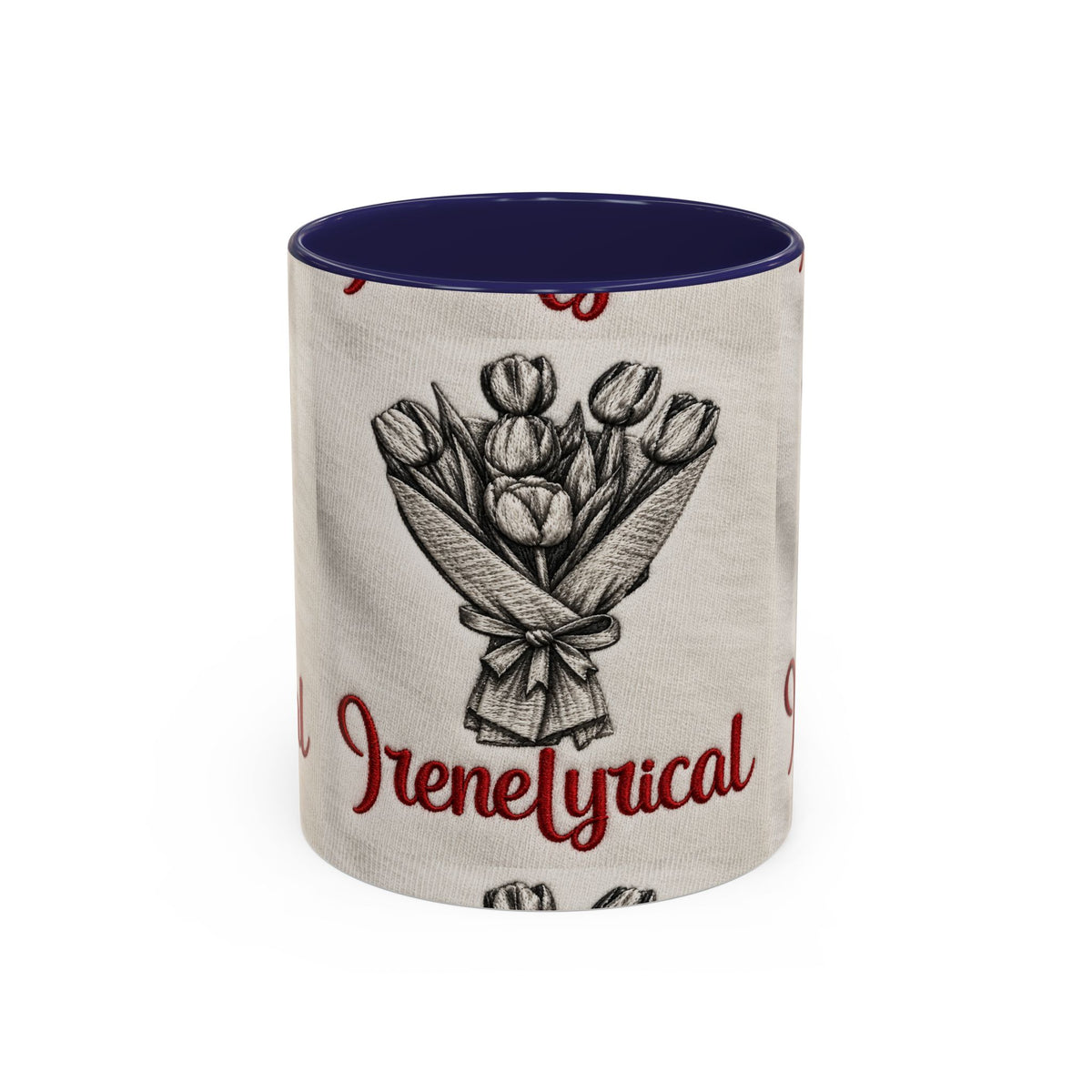 IreneLyrical Floral Accent Coffee Mug – Tulip Bouquet Design (11/15 oz)