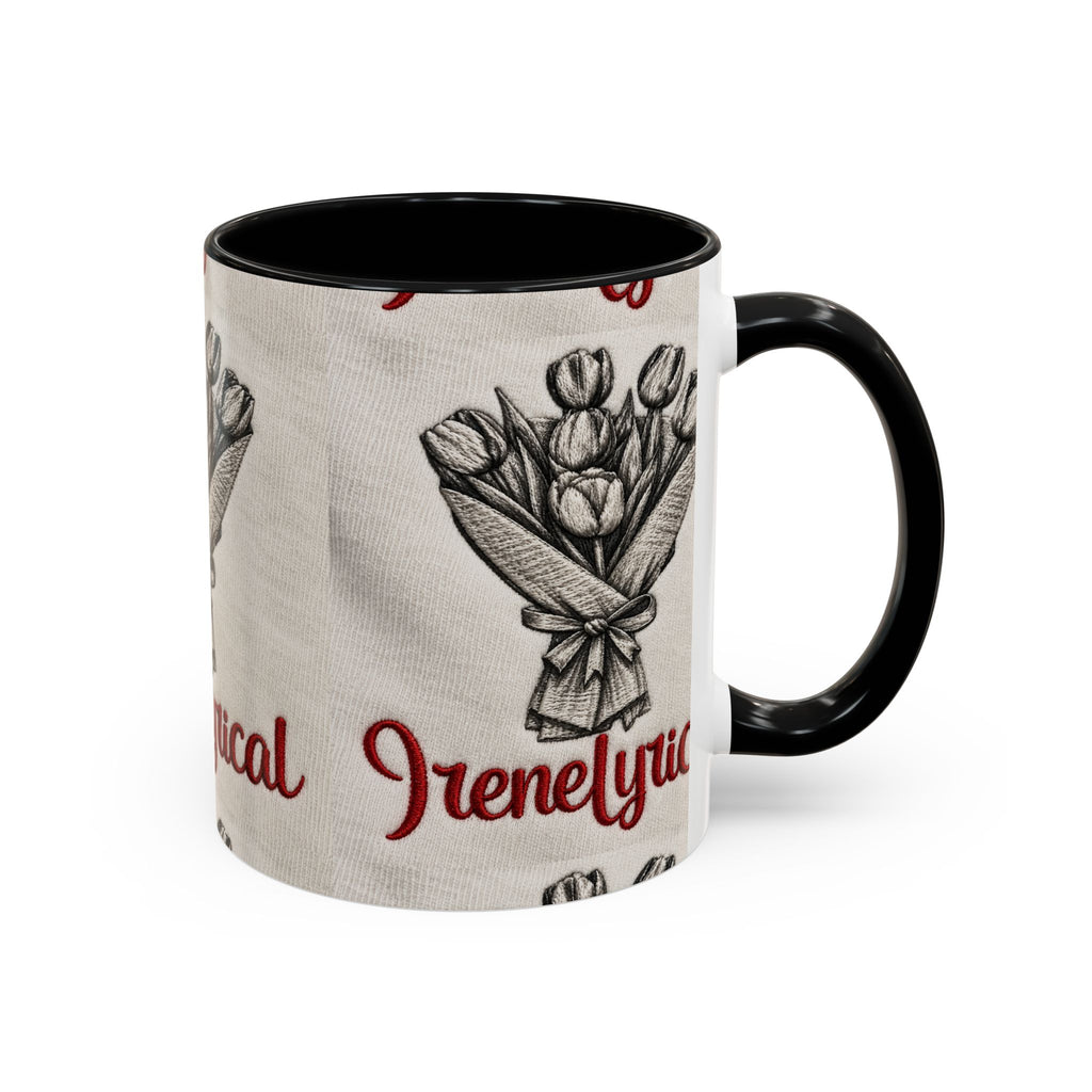 IreneLyrical Floral Accent Coffee Mug – Tulip Bouquet Design (11/15 oz)