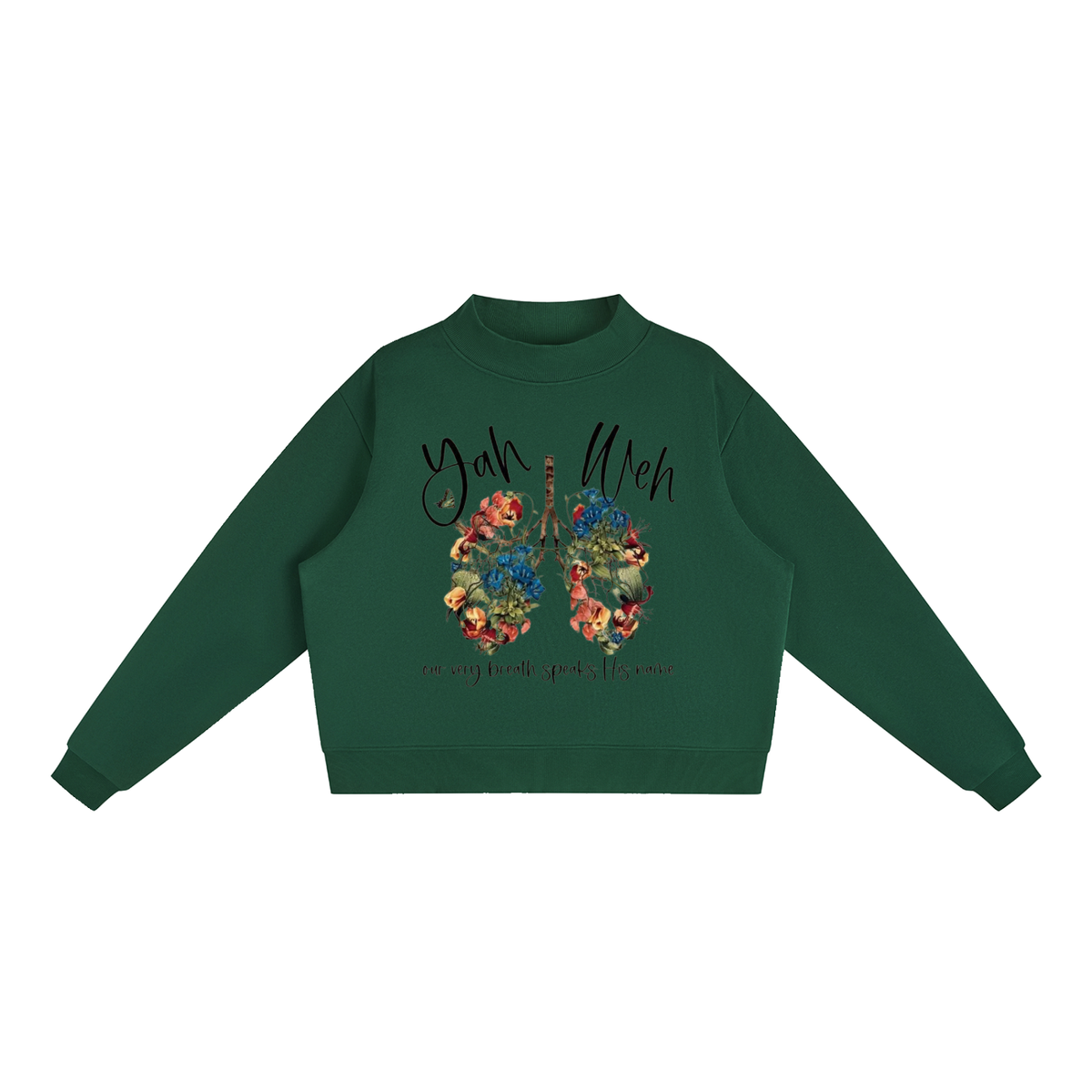 Essential Fleece Mock-Neck Crew Sweatshirt