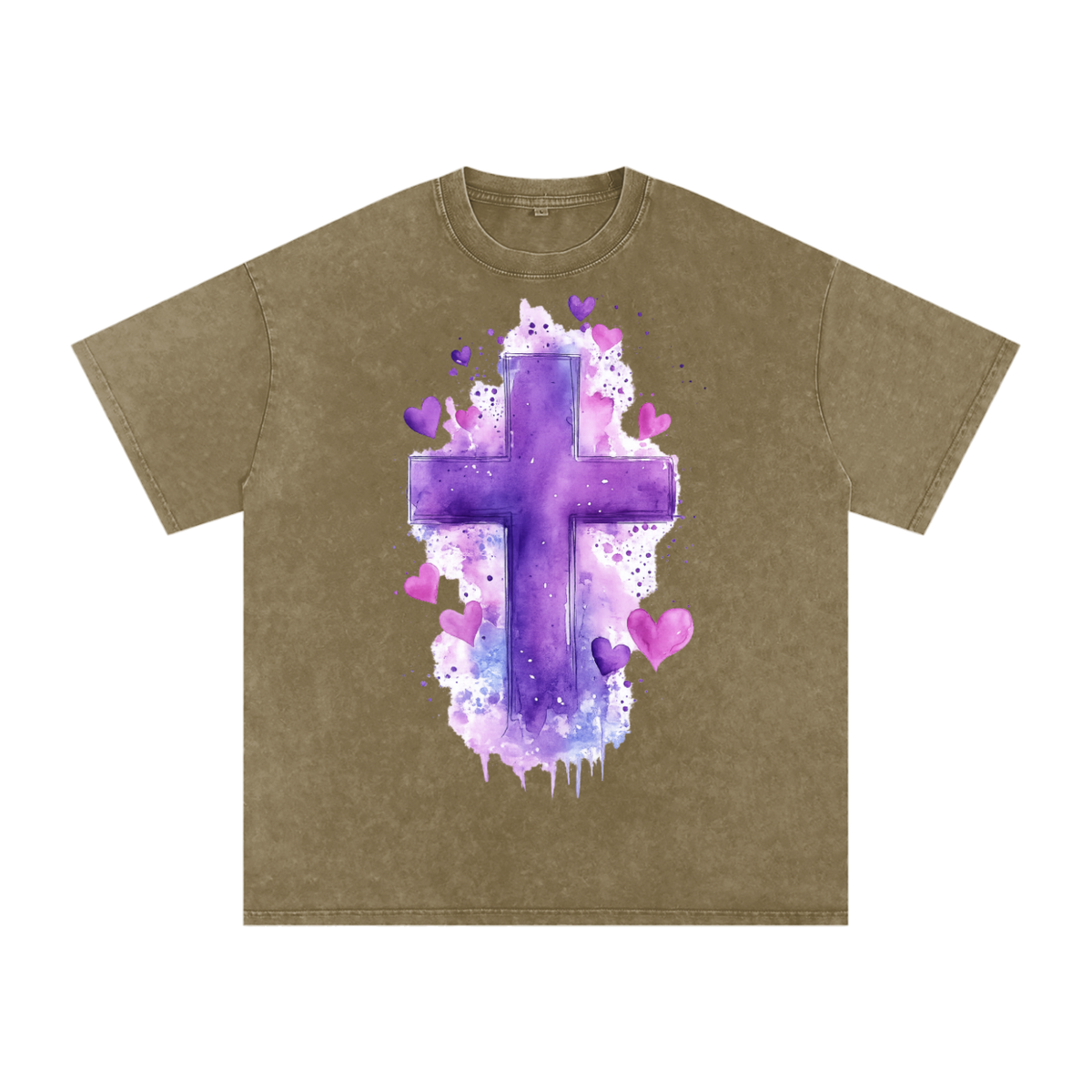 Snow Washed Oversized Cotton T-Shirt