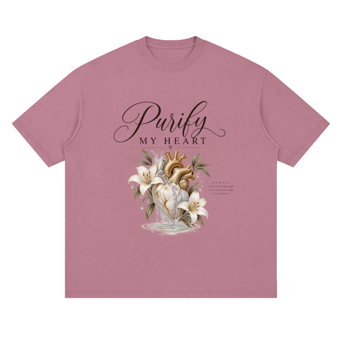 Streetwear Loose Drop Shoulder T-Shirt Purify my heart