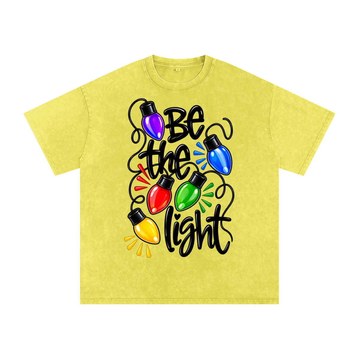 Snow Washed Oversized Cotton T-Shirt Be the light Christmas