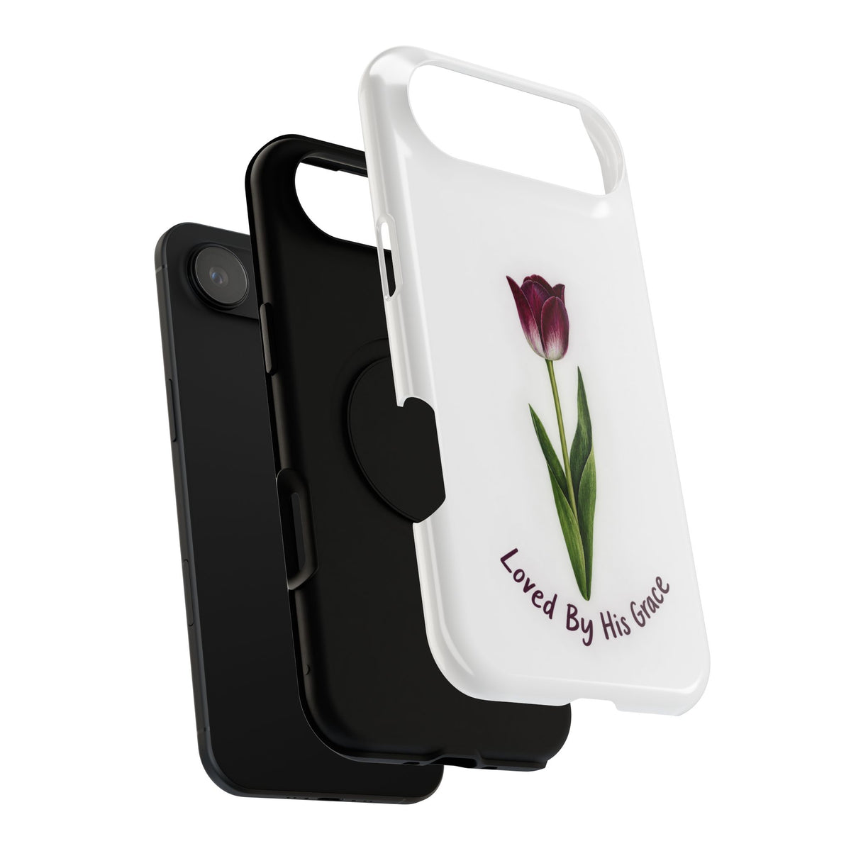 Impact-Resistant Phone Case — “Loved By His Grace” Tulip Design