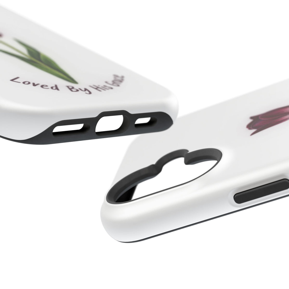 Impact-Resistant Phone Case — “Loved By His Grace” Tulip Design