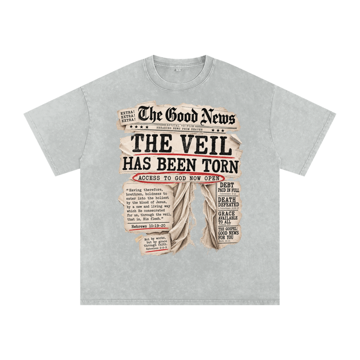 Snow Washed Oversized Cotton T-Shirt The veil has been torn